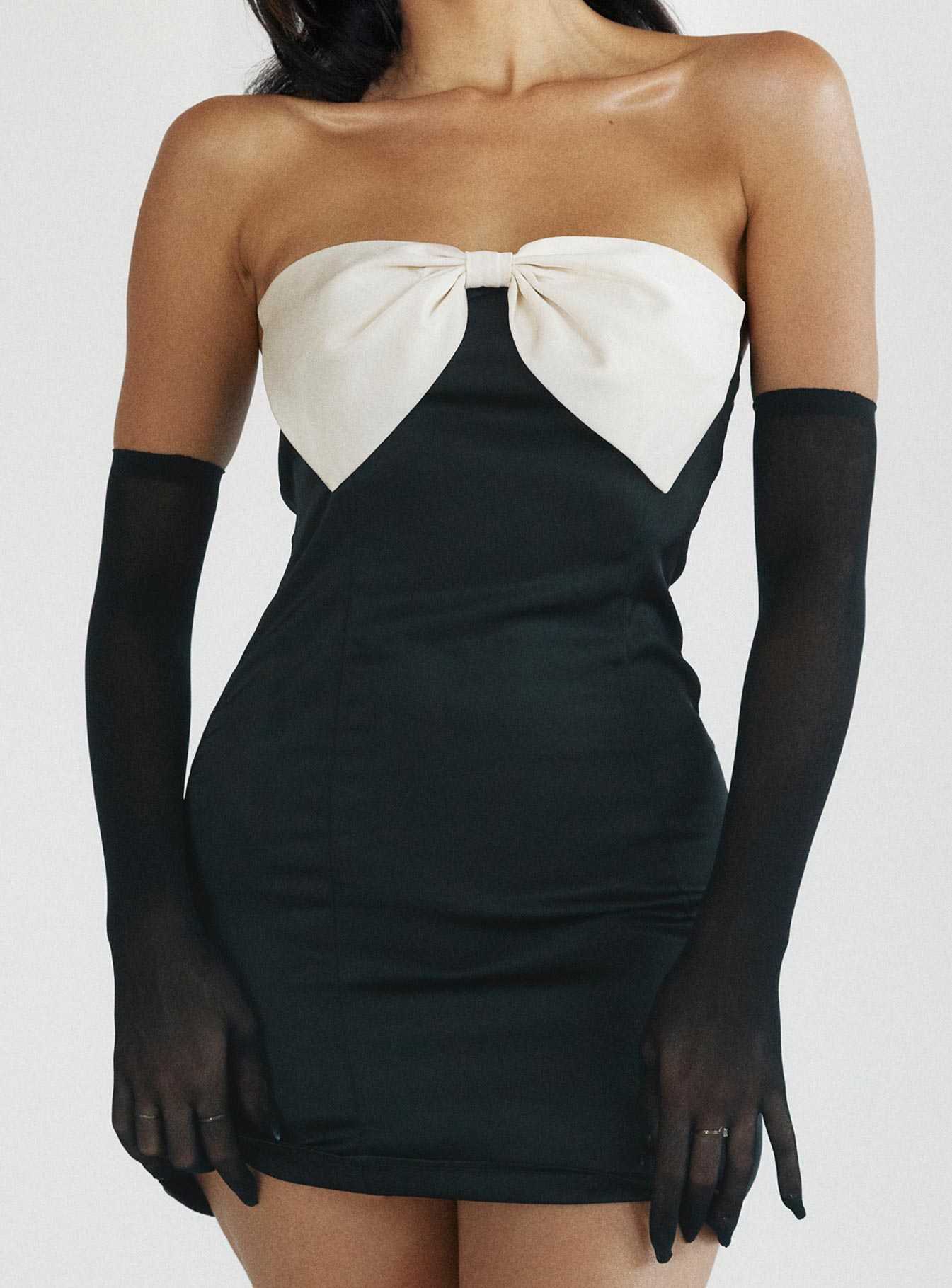 Kesy Bow Tie Mini Dress Black