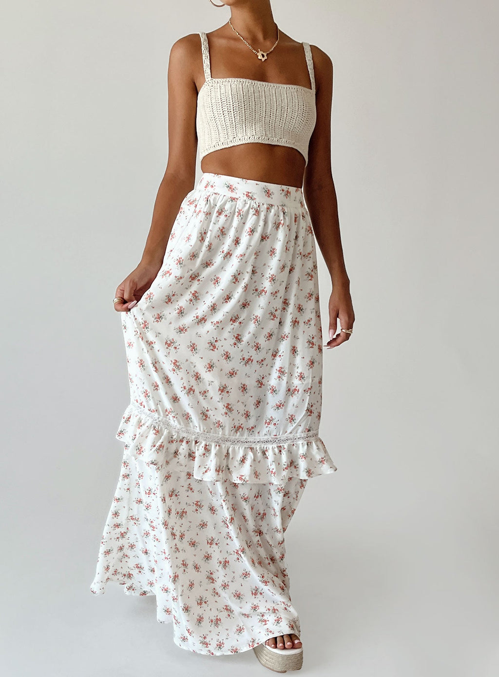Fowler Maxi Skirt White