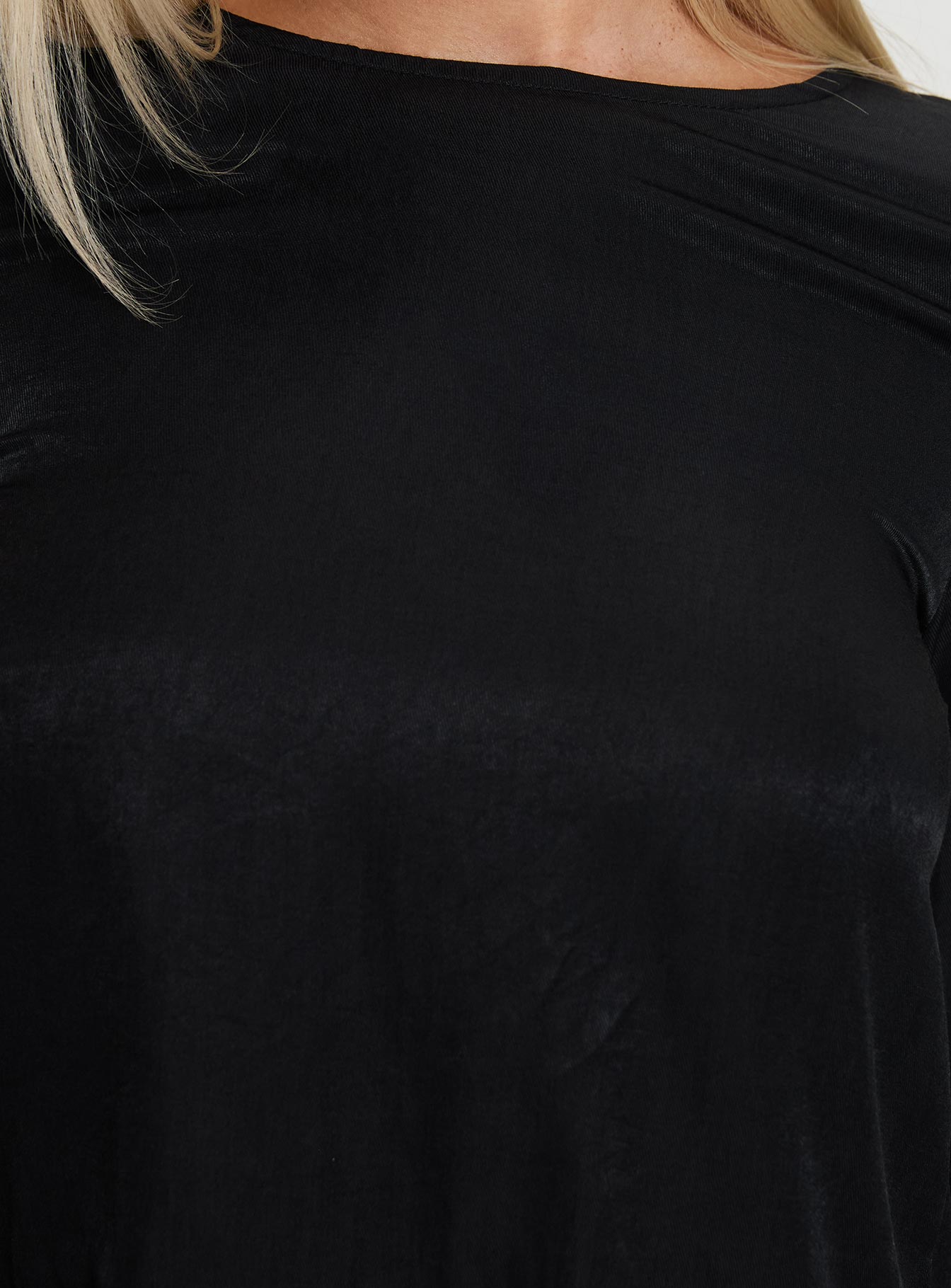 Rhydian Long Sleeve Tie Top Black