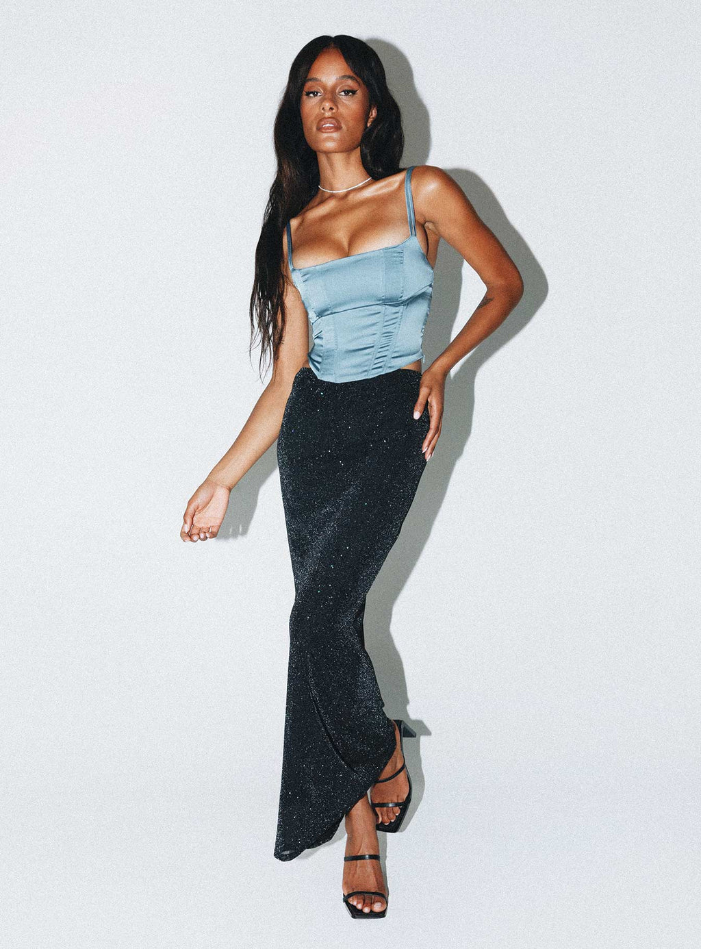 Harriette Maxi Skirt Black Lurex