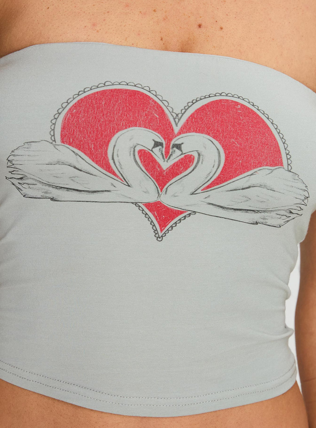 Swan Song Strapless Top Blue / Grey