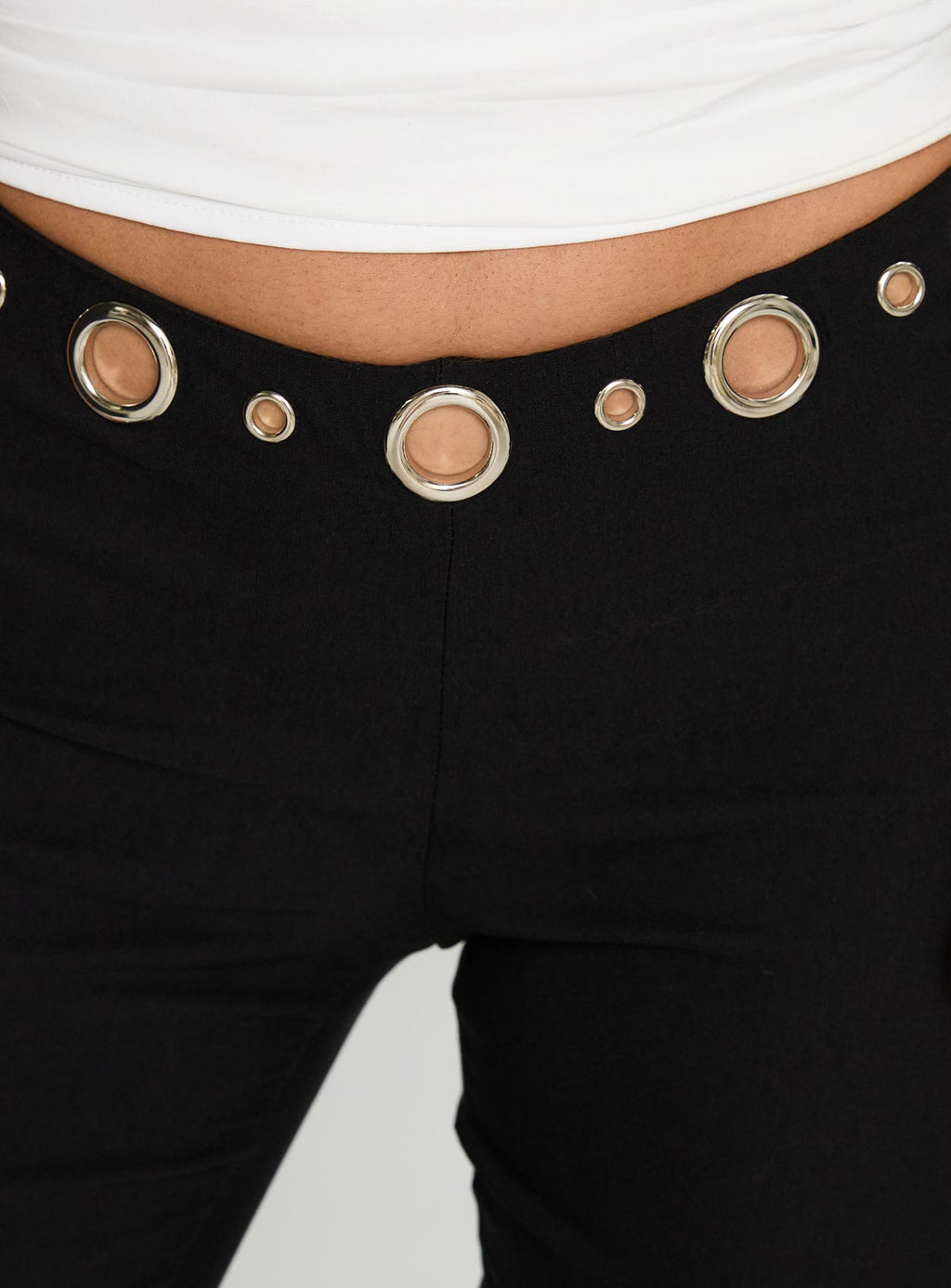 True Grit Eyelet Flare Pants Black