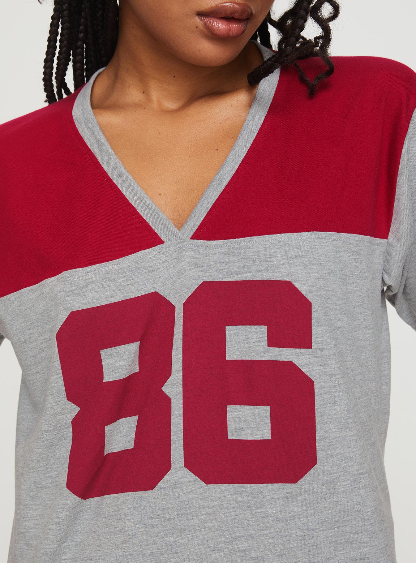 Balap Top Grey Marle / Red