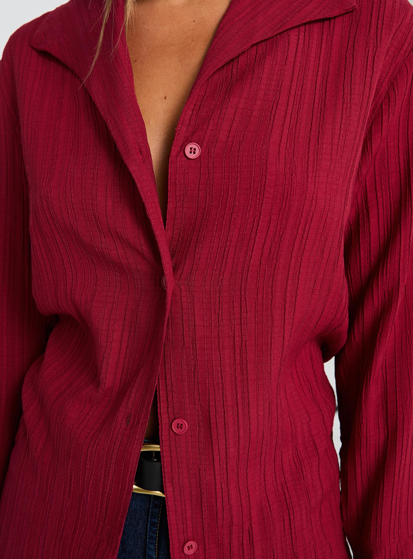 Beatris Long Sleeve Top Red