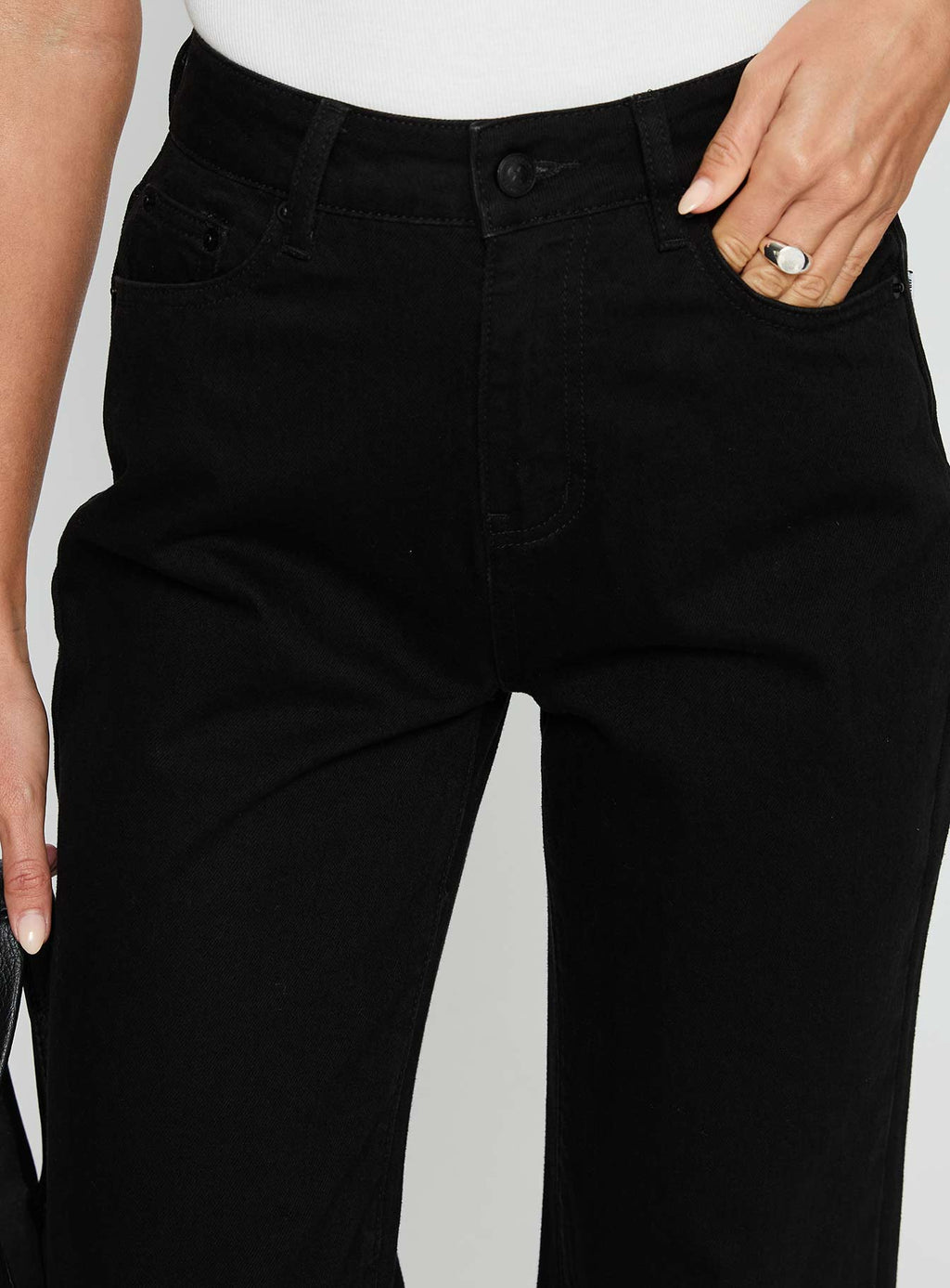Henesey High Rise Straight Leg Jeans Jet Black