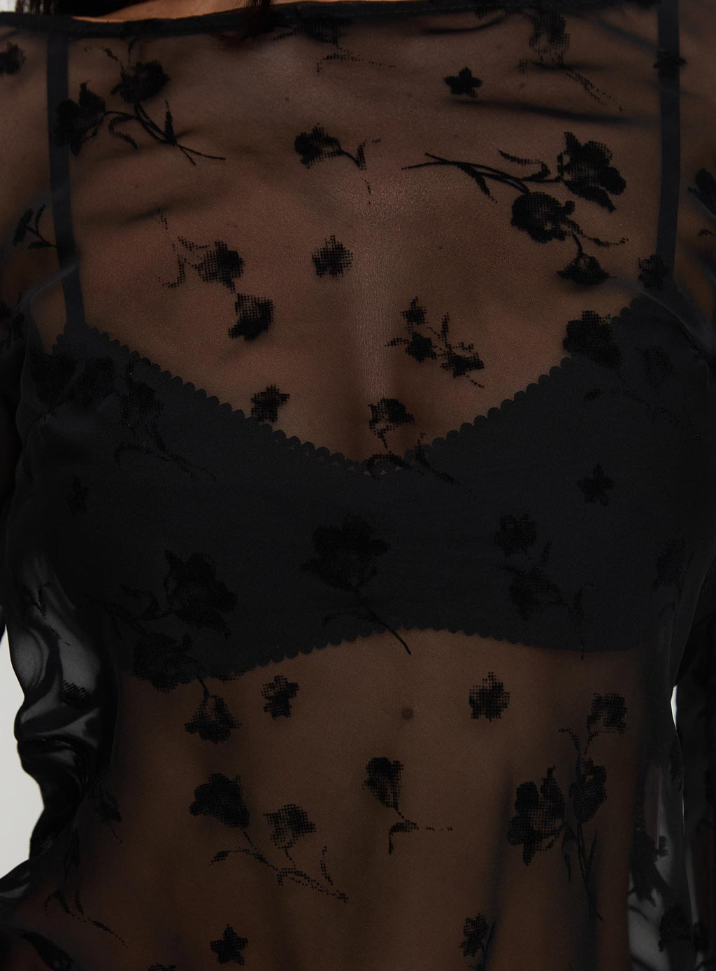 Broken Clocks Long Sleeve Top Black