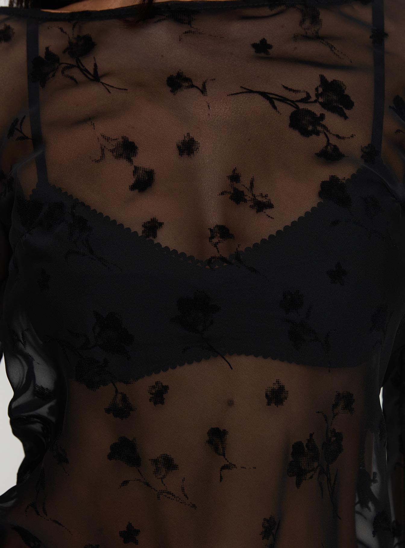 Broken Clocks Long Sleeve Top Black