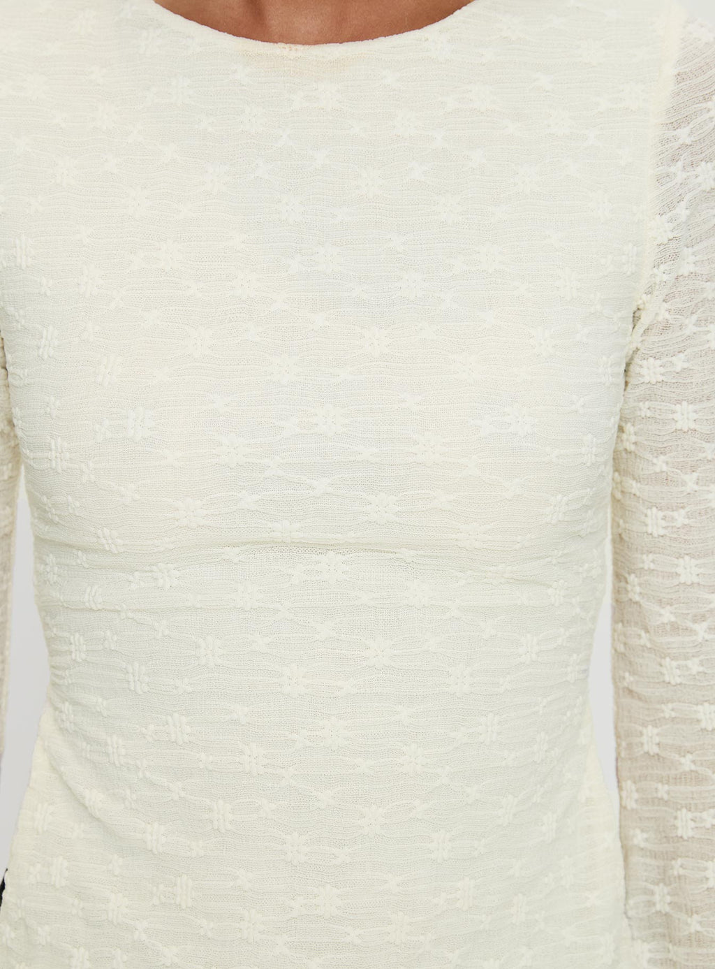 Shellee Long Sleeve Tie Back Top Cream