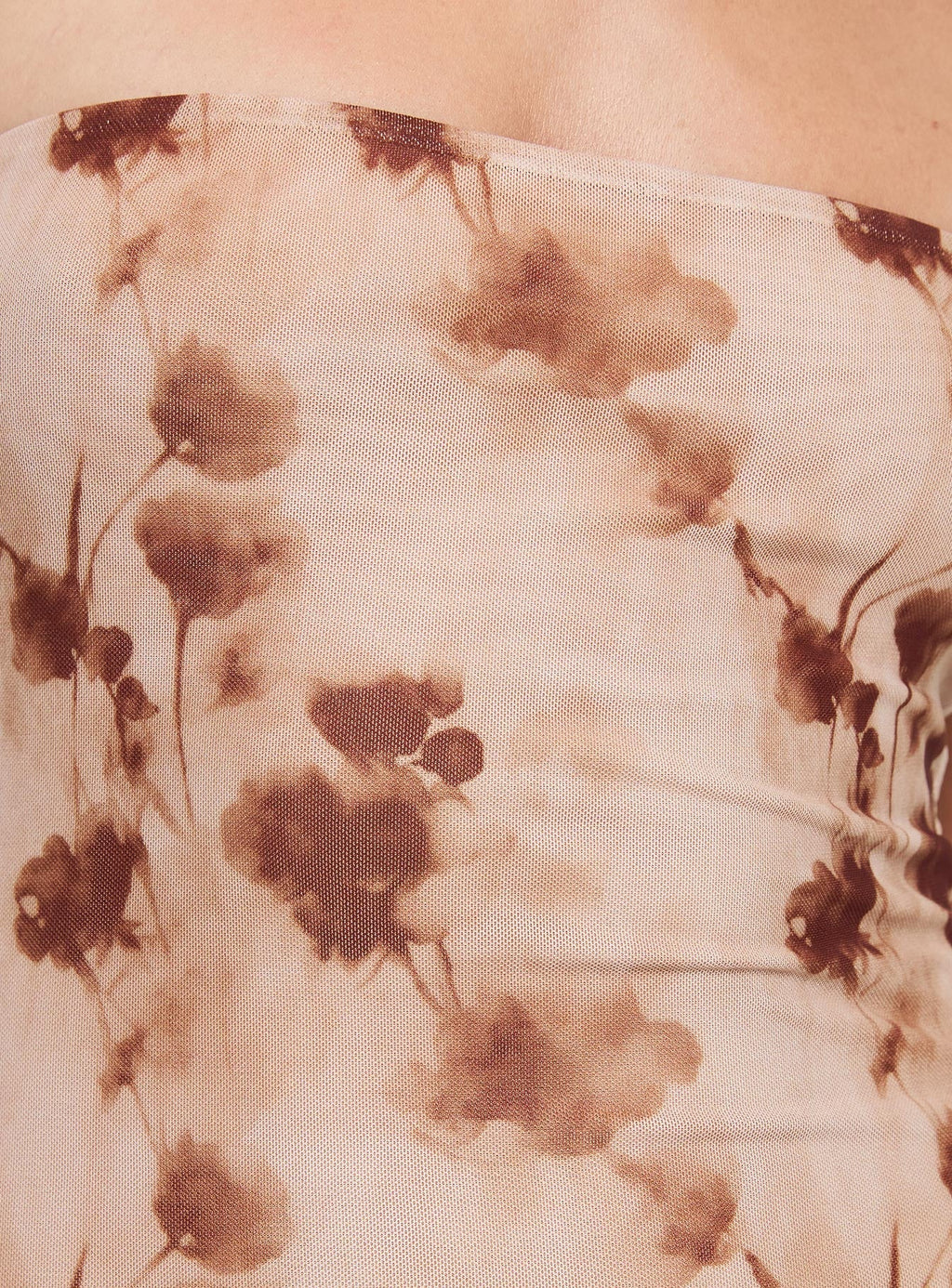 Stockton Strapless Mini Dress Beige Floral