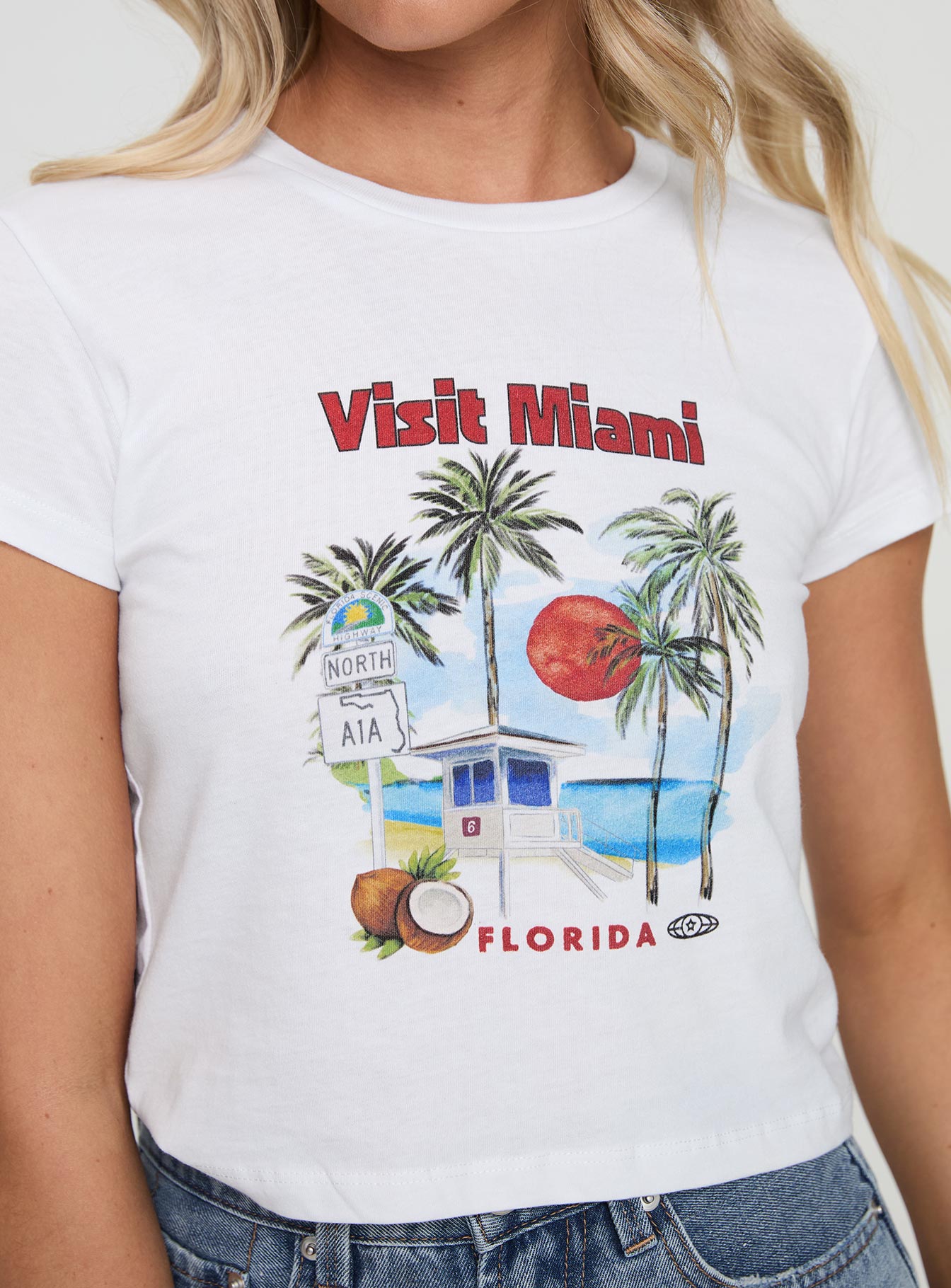 Visit Miami Graphic Tee White