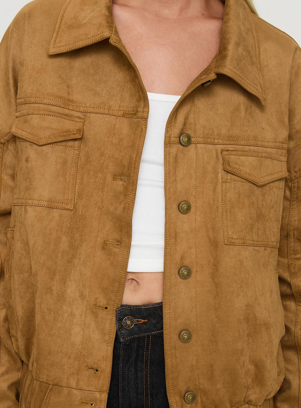 Ristretto Faux Suede Bomber Brown