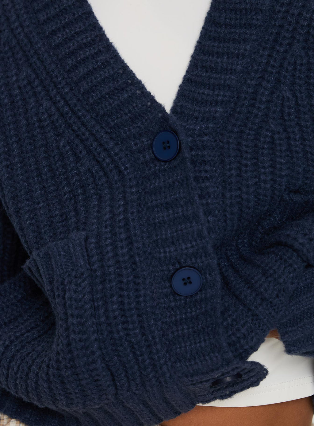 Osias Cable Knit Cardigan Navy