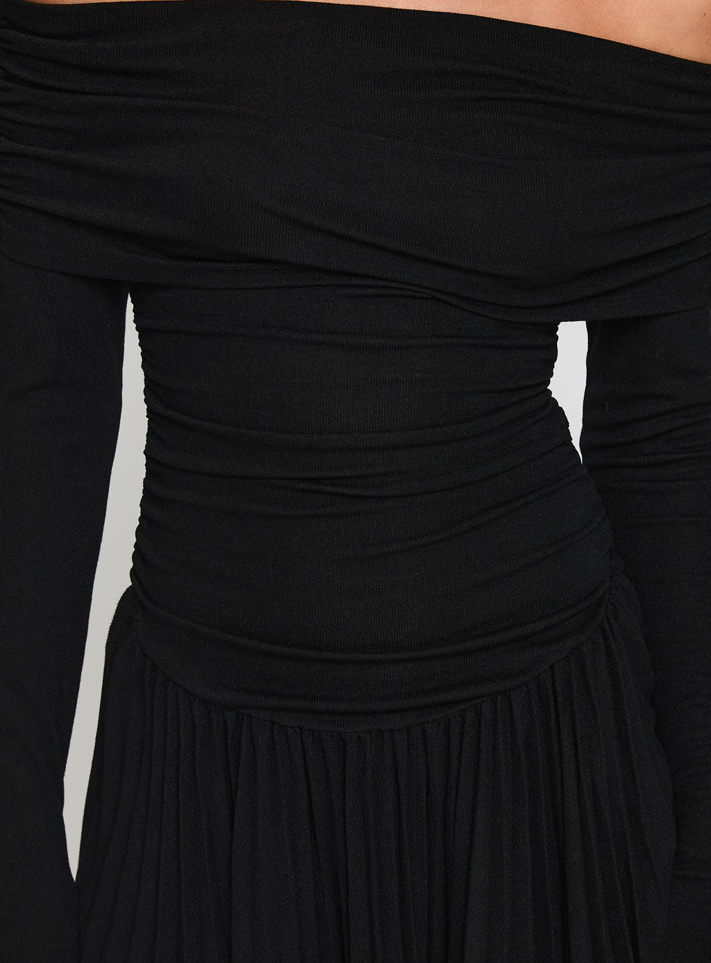 Field Of Dreams Long Sleeve Mini Dress Onyx