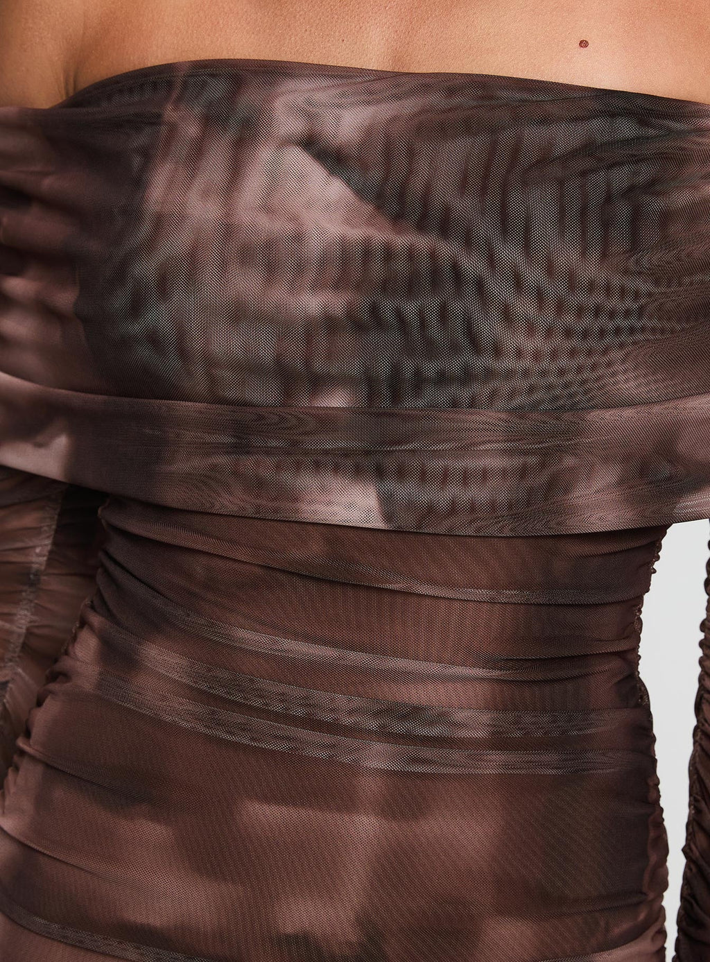 Raquella Long Sleeve Mini Dress Brown