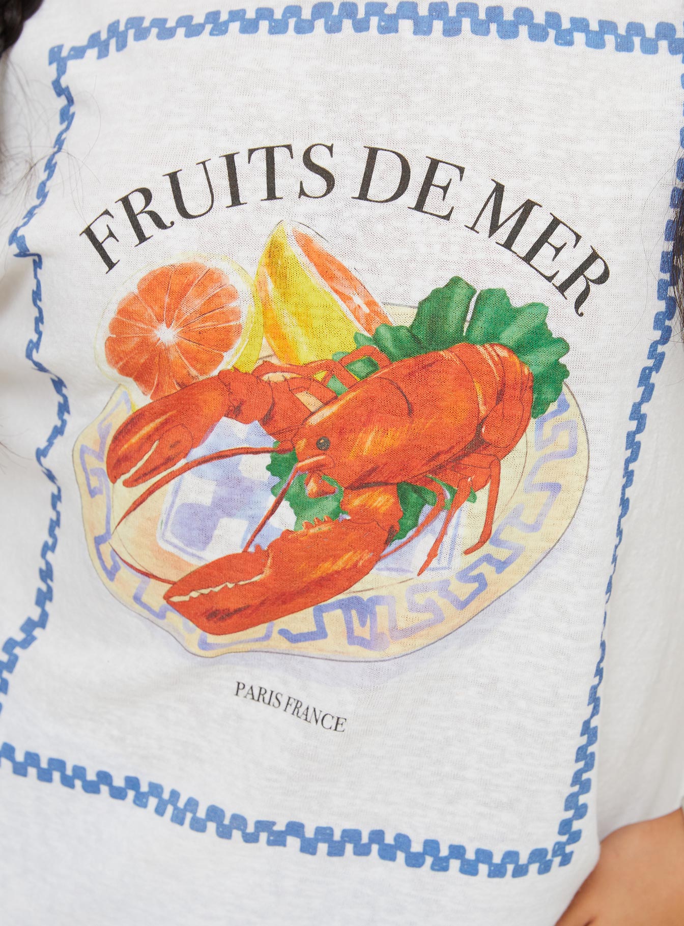 Larry Lobster Oversized Tee White