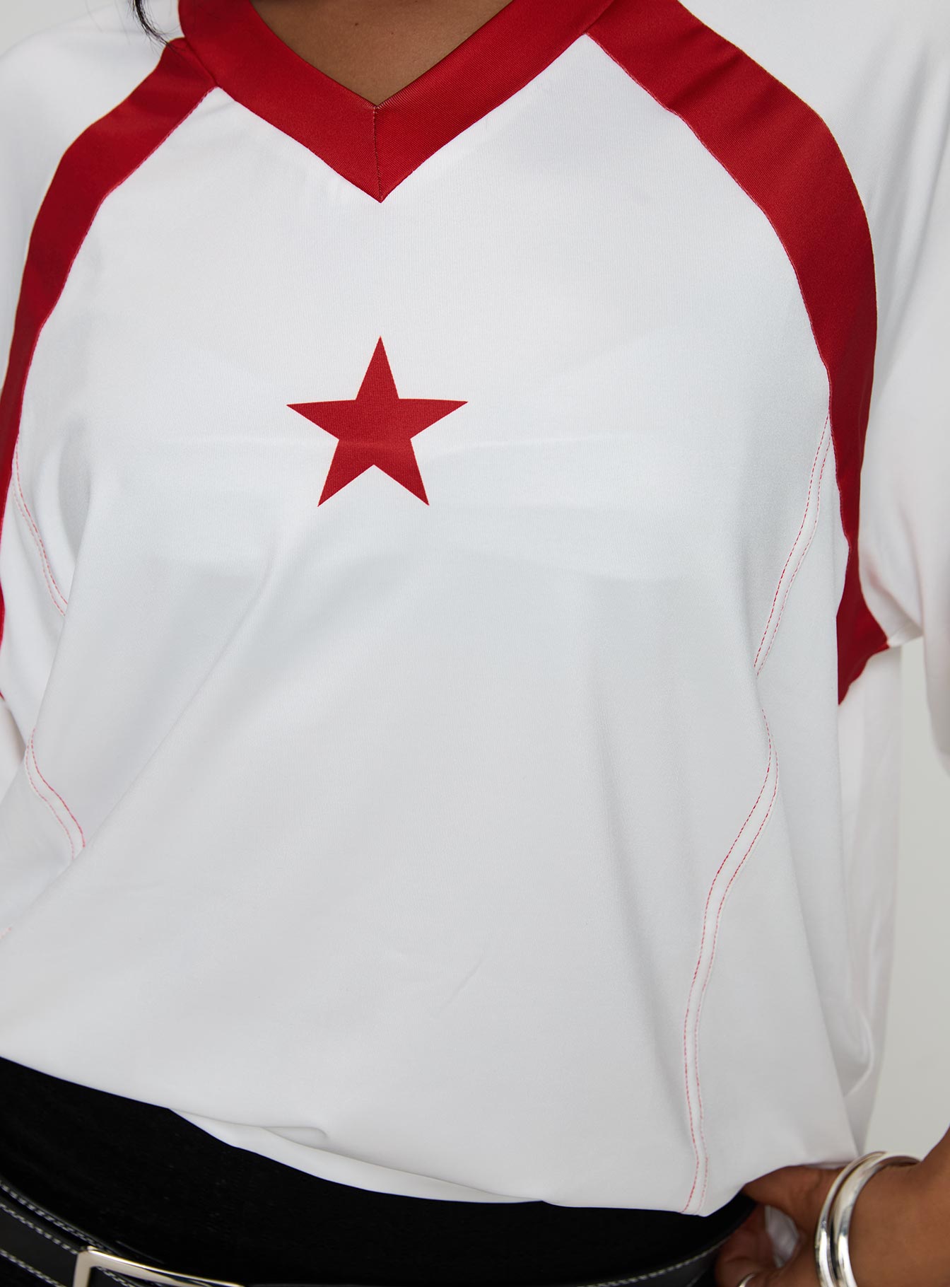 One Star Top White / Red