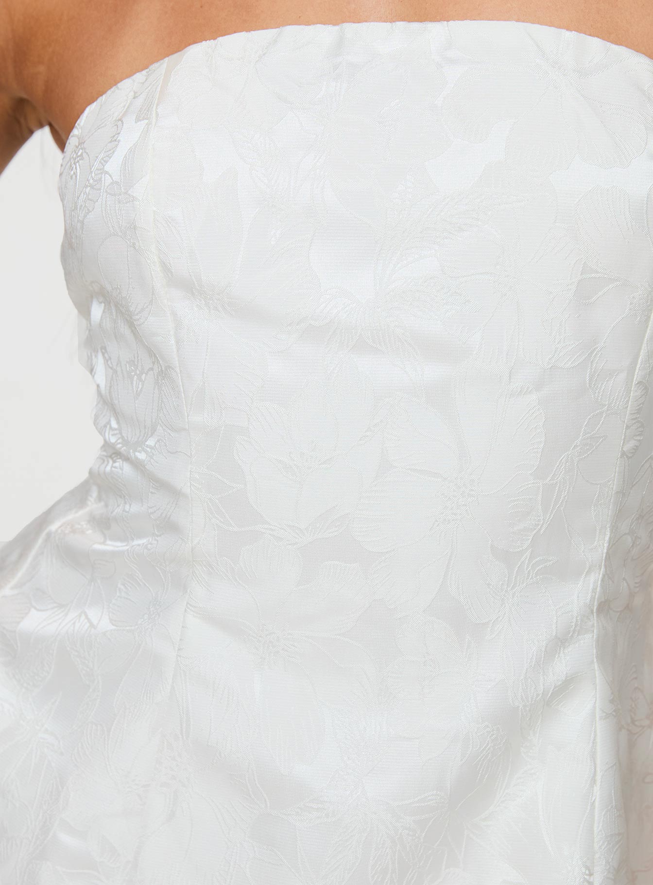 Picard Strapless Mini Dress White