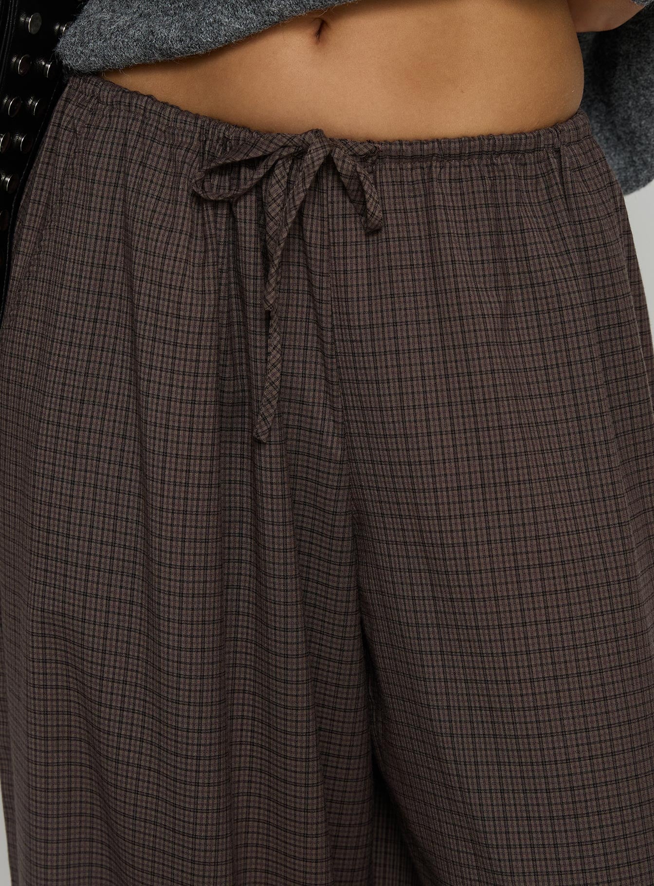 Bungala Oversized Relaxed Pant Brown Check