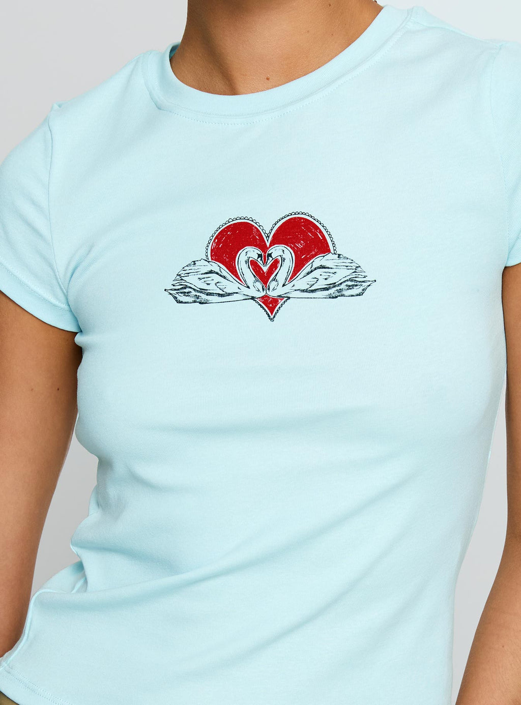 Sweet Swans Baby Tee Blue