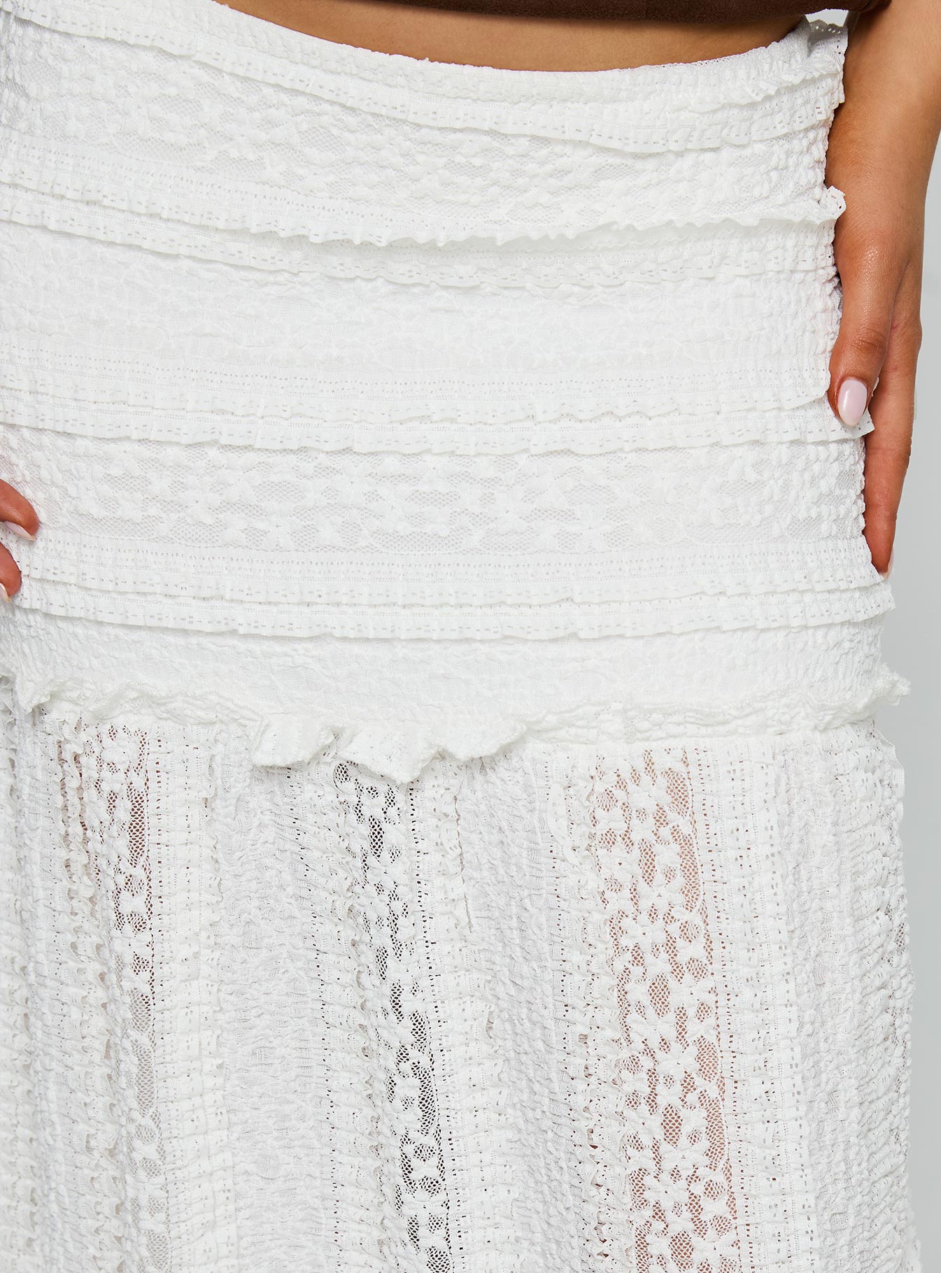 Emanuella Lace Maxi Skirt White