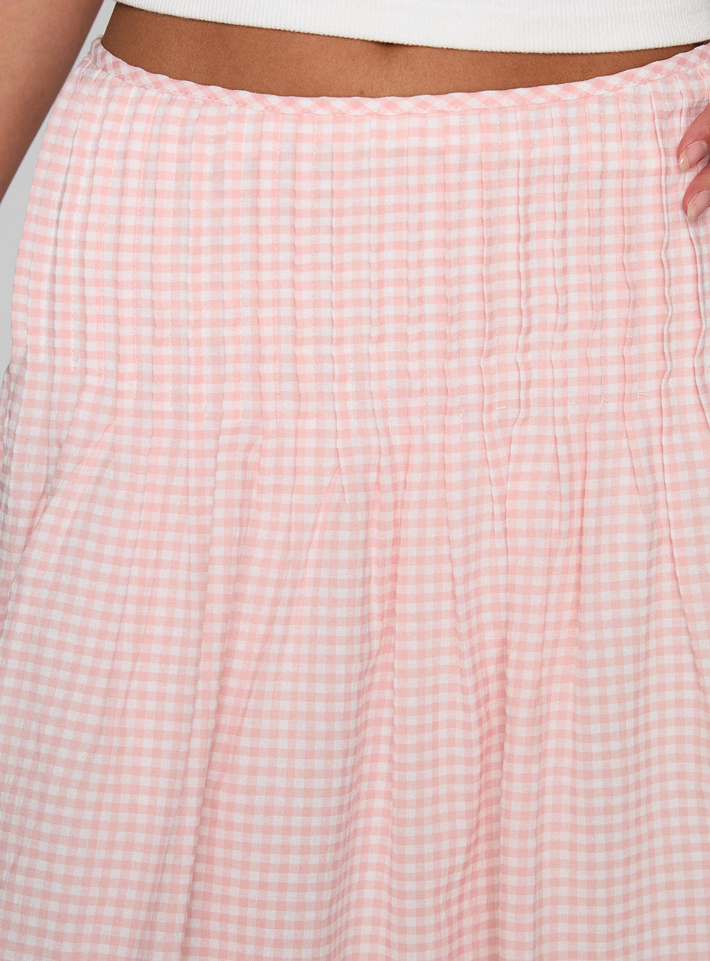 Maryanna Midi Skirt Pink Gingham