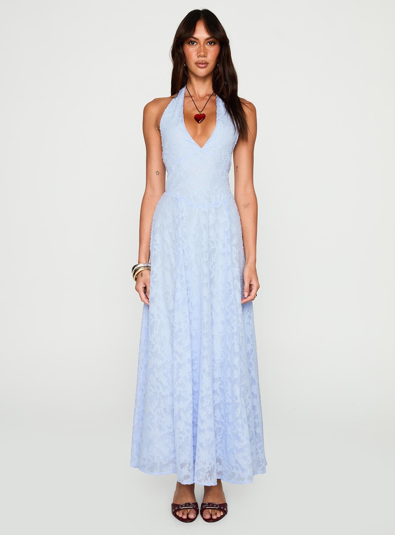Hours In Silence Drop Waist Maxi Dress Blue