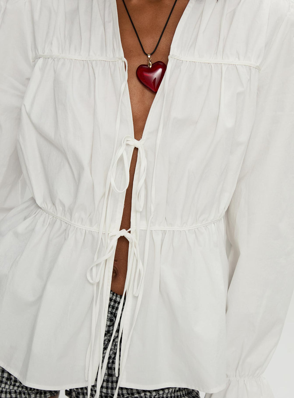 Scarlotte Bow Tie Top White