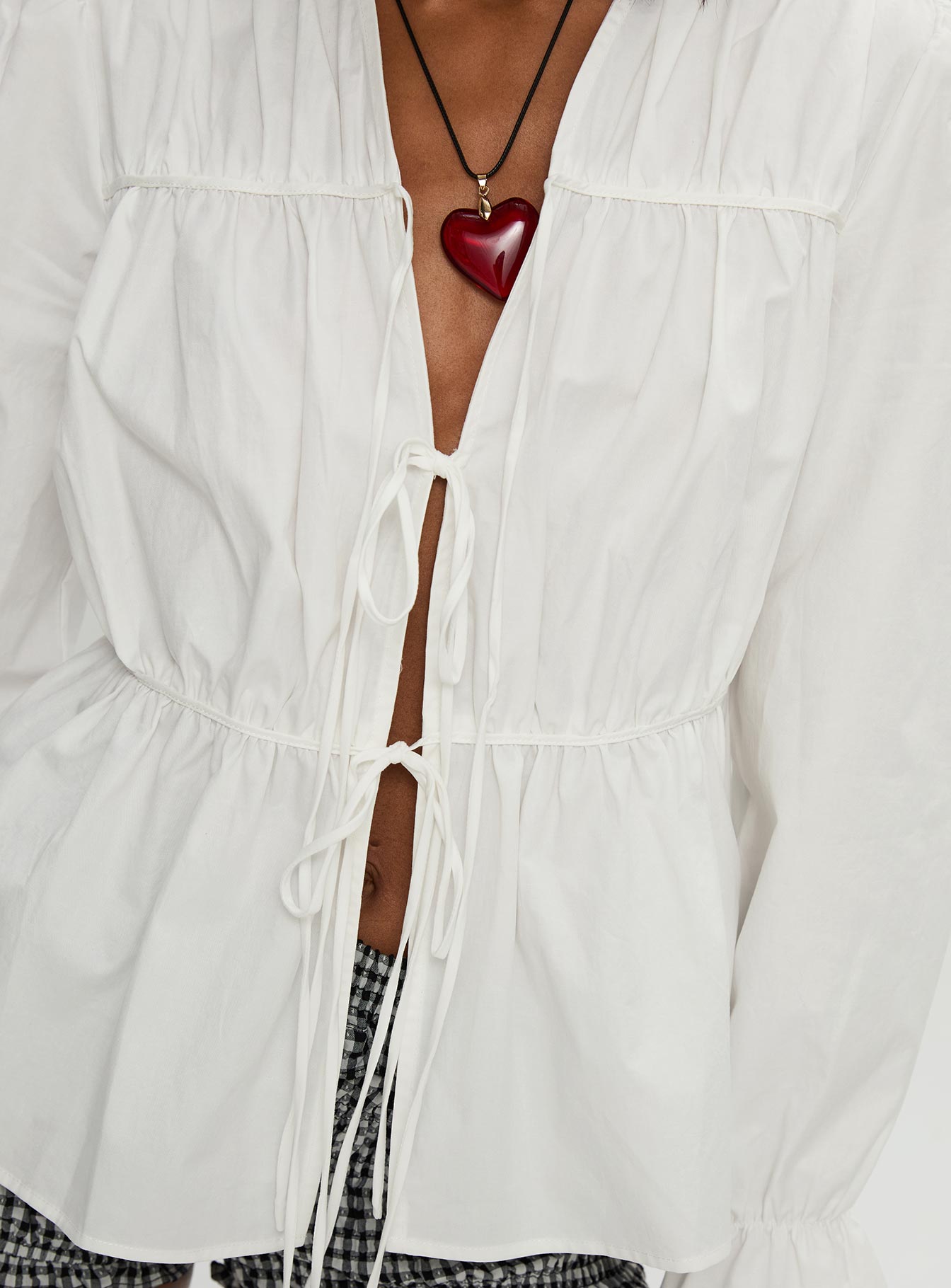 Scarlotte Bow Tie Top White