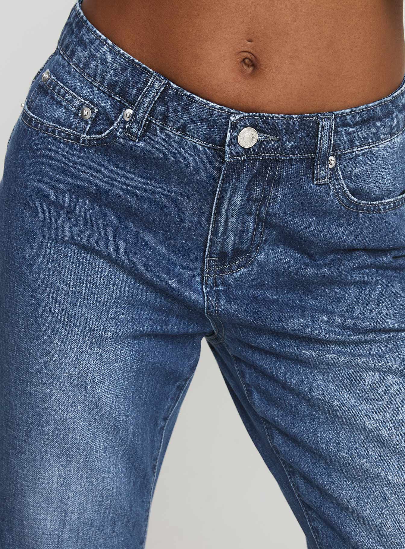 Leslee Mid Rise Flare Jean Mid Wash Blue