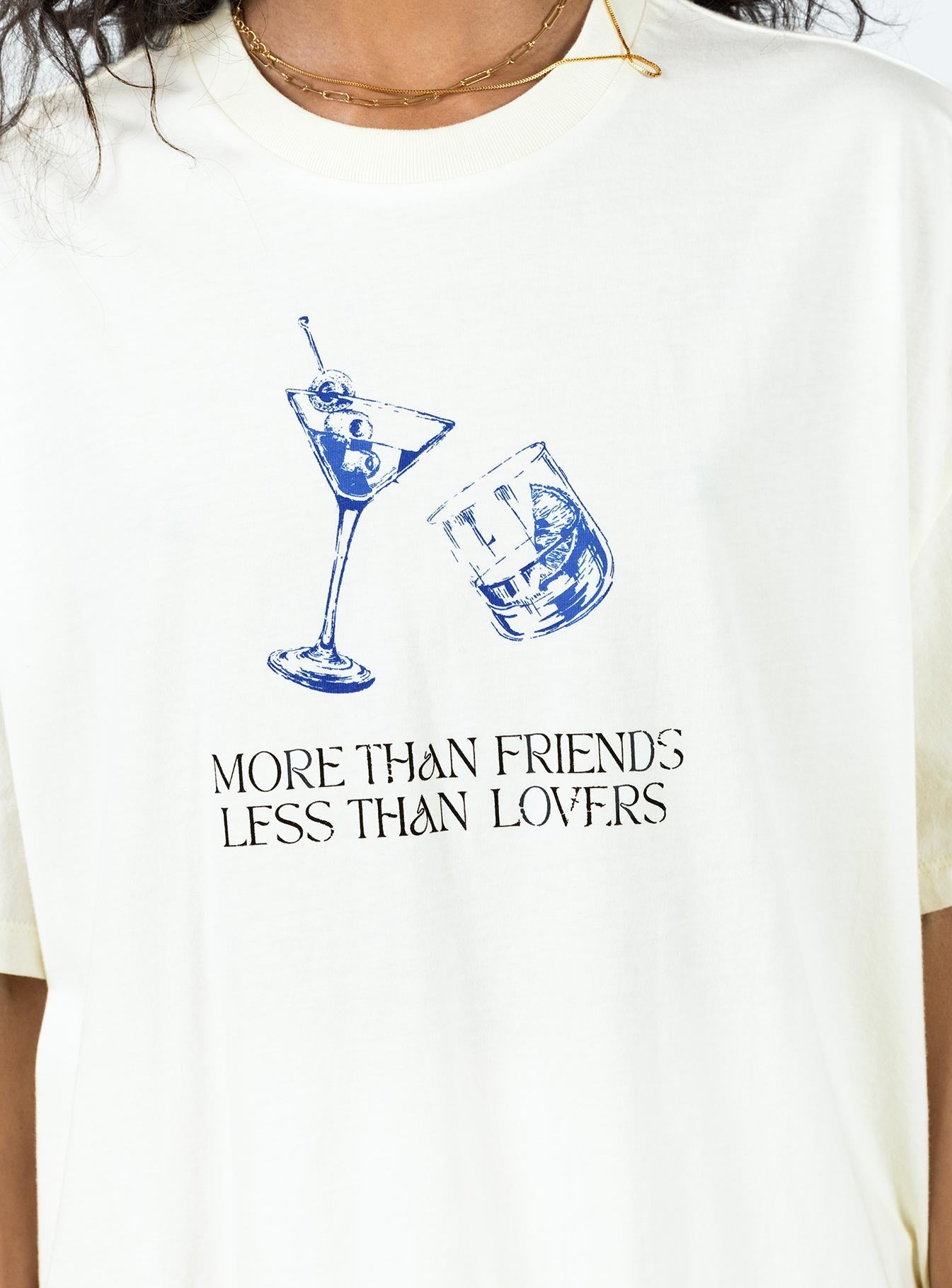 More Than Friends Oversized Tee Off White