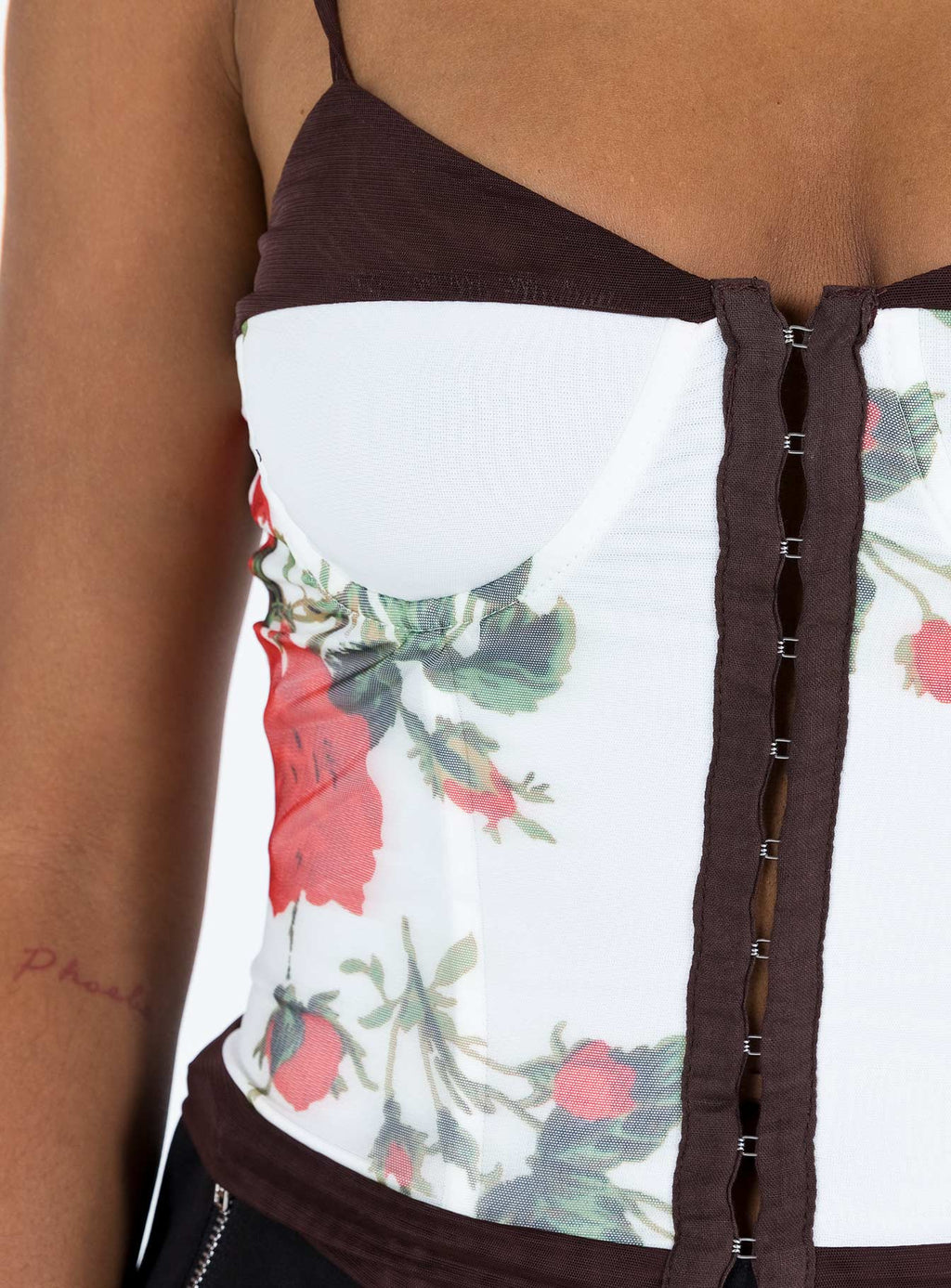 Colton Corset Top White Floral