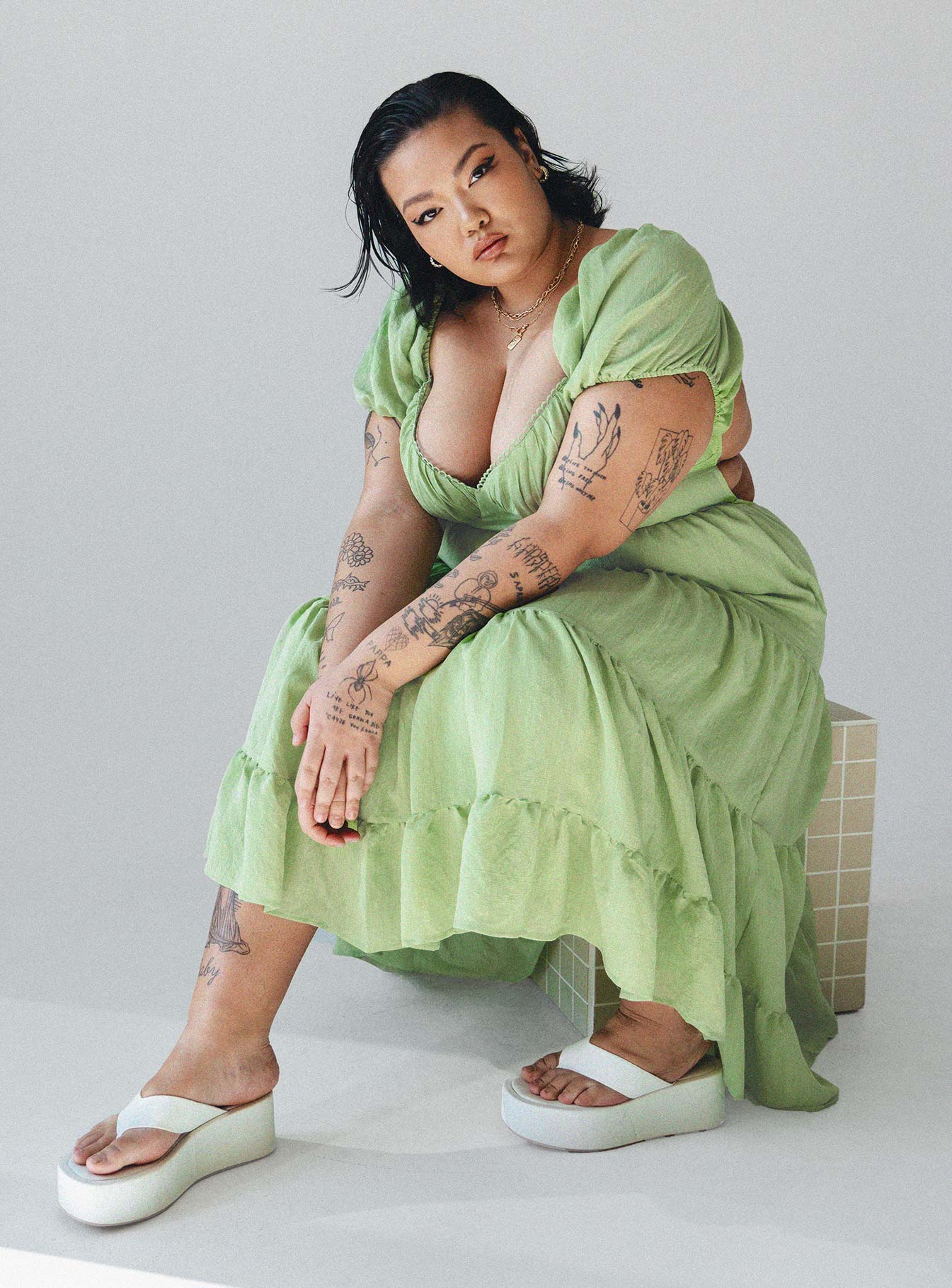 Danny Midi Dress Green Curve