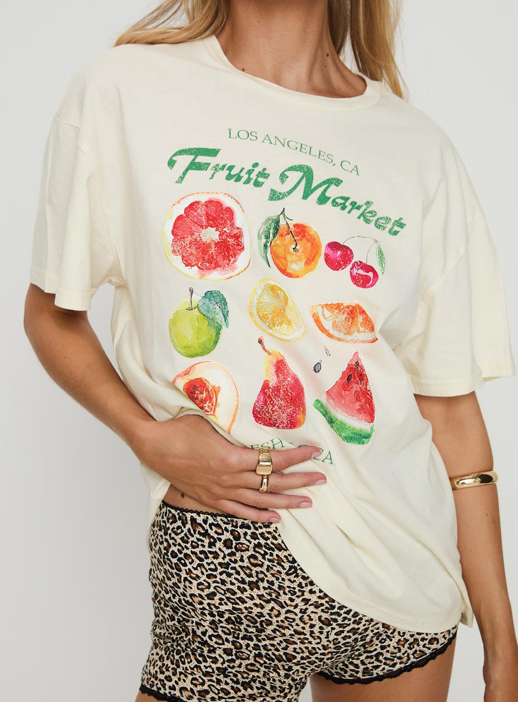 Fruit Market Oversized Tee White
