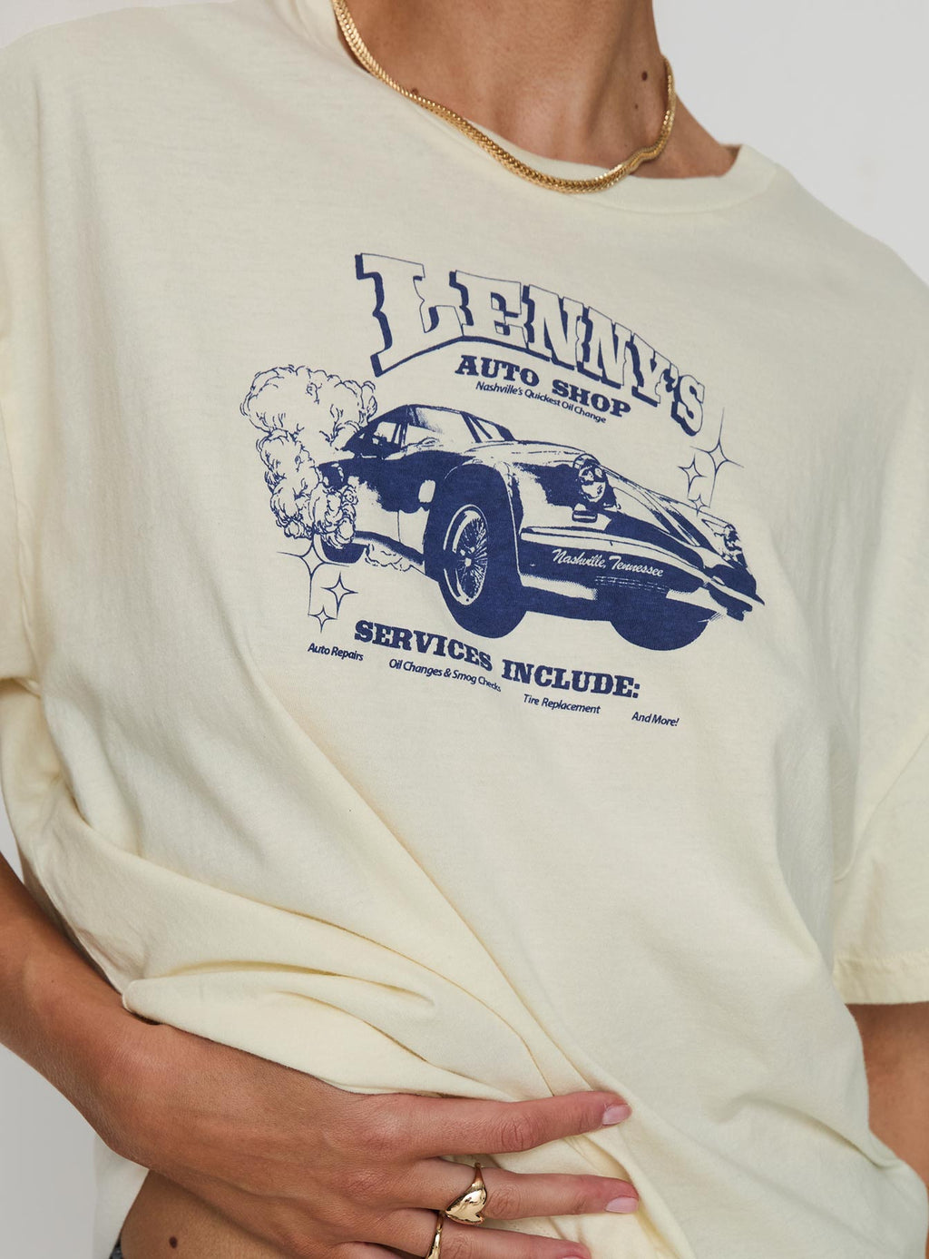 Lennys Auto Oversized Tee Cream