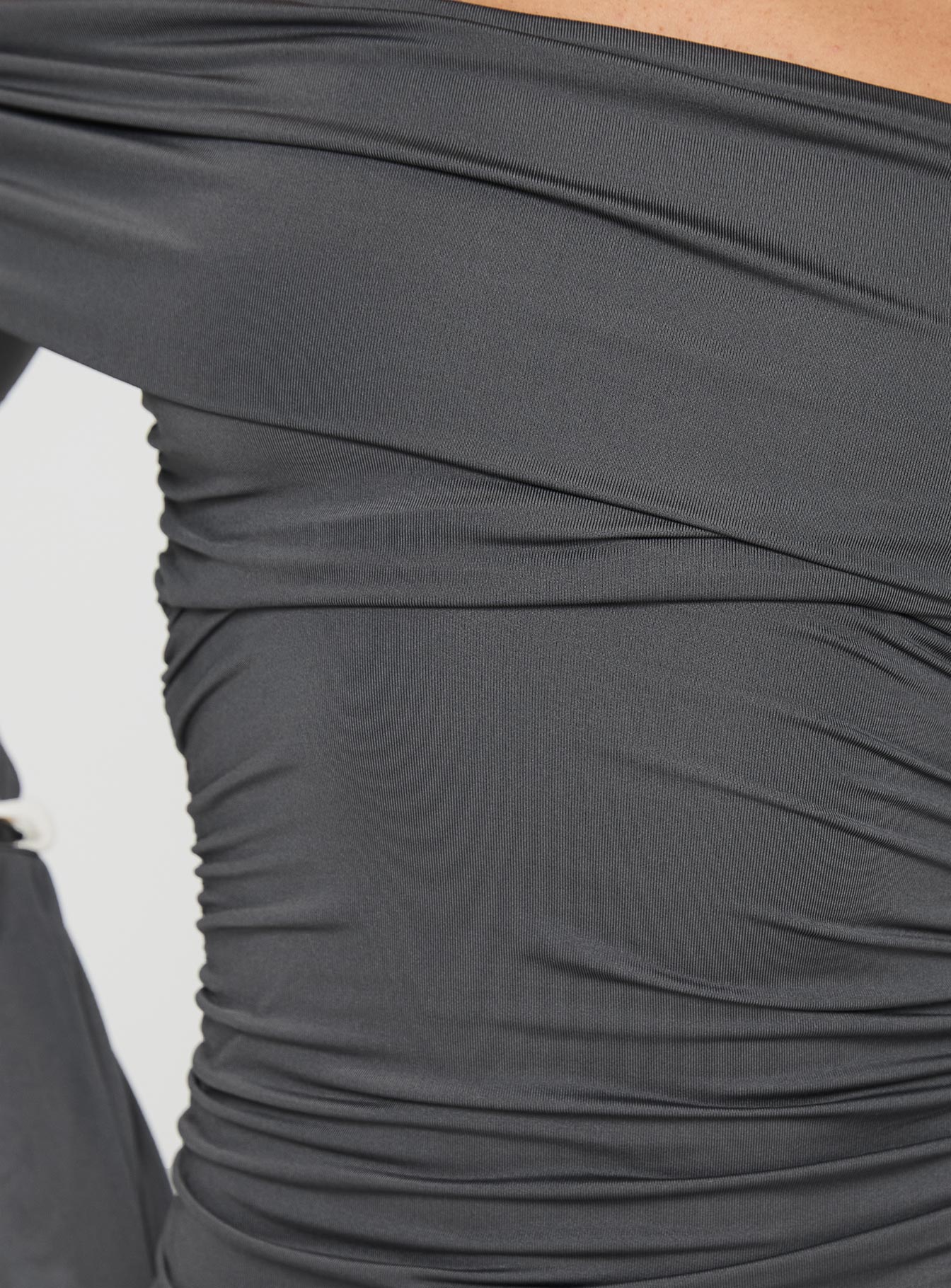 Hernan Off The Shoulder Mini Dress Grey