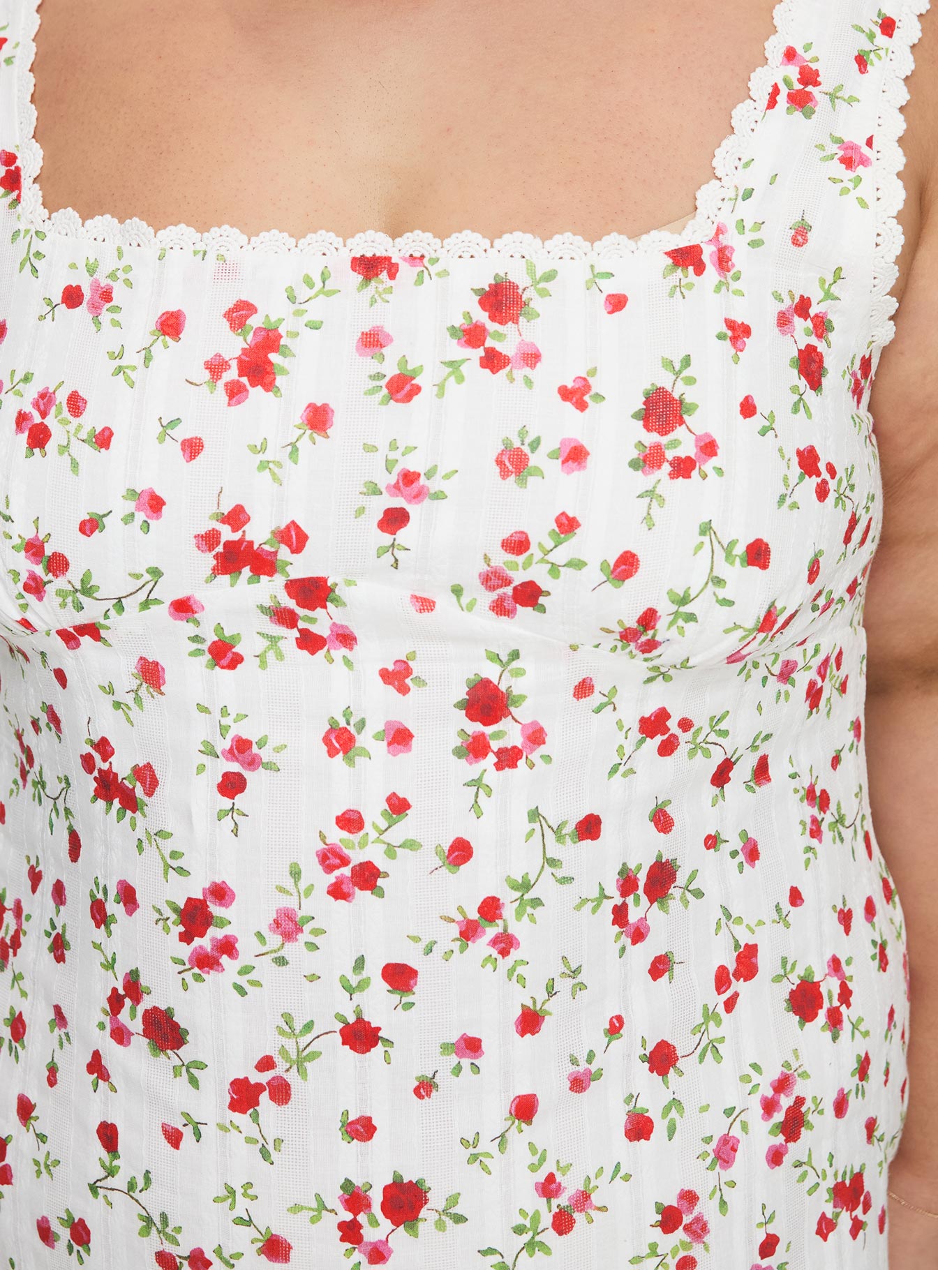 Dasha Mini Dress White Floral Curve