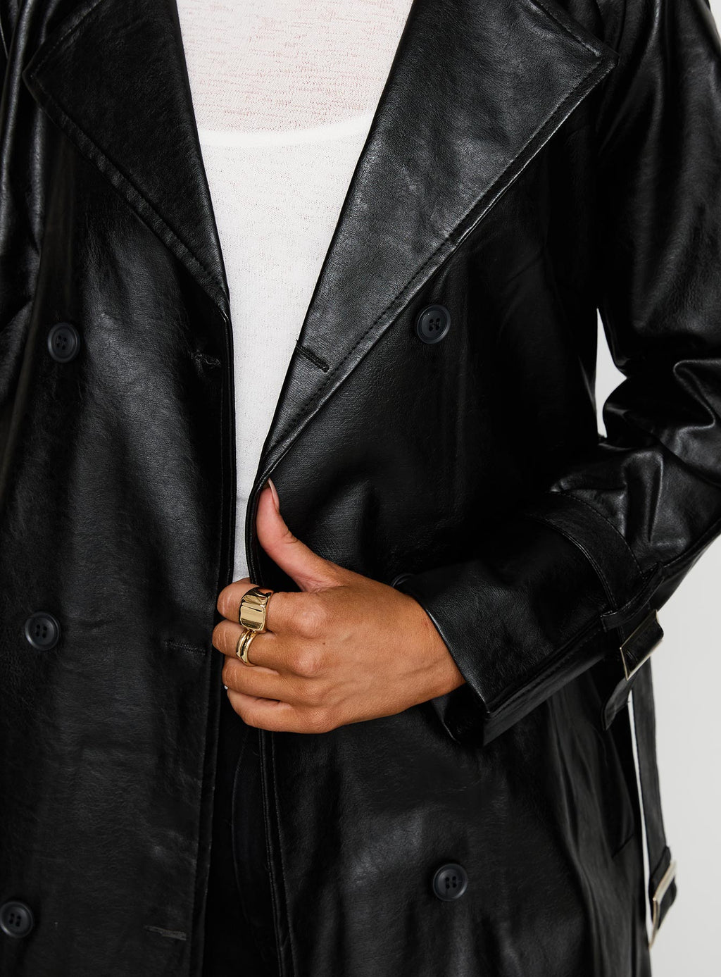 Montanna Faux Leather Coat Black