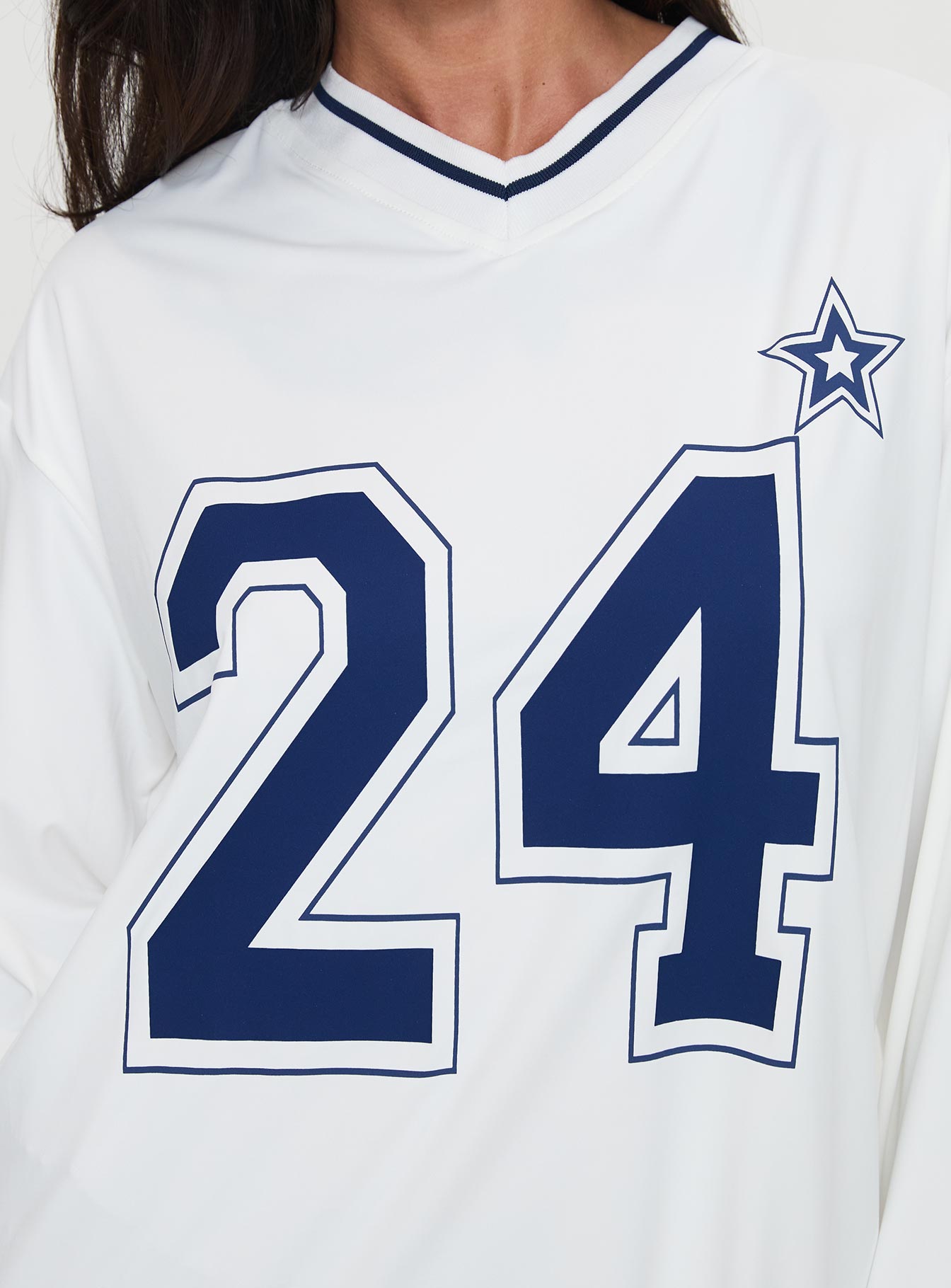 Star Player Long Sleeve Top White
