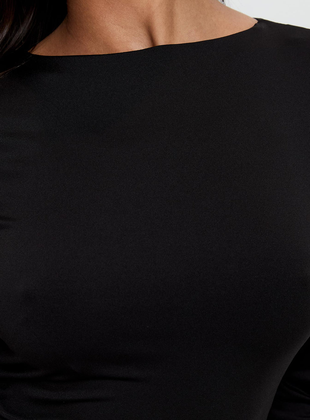 Lifes Good Long Sleeve Backless Top Black