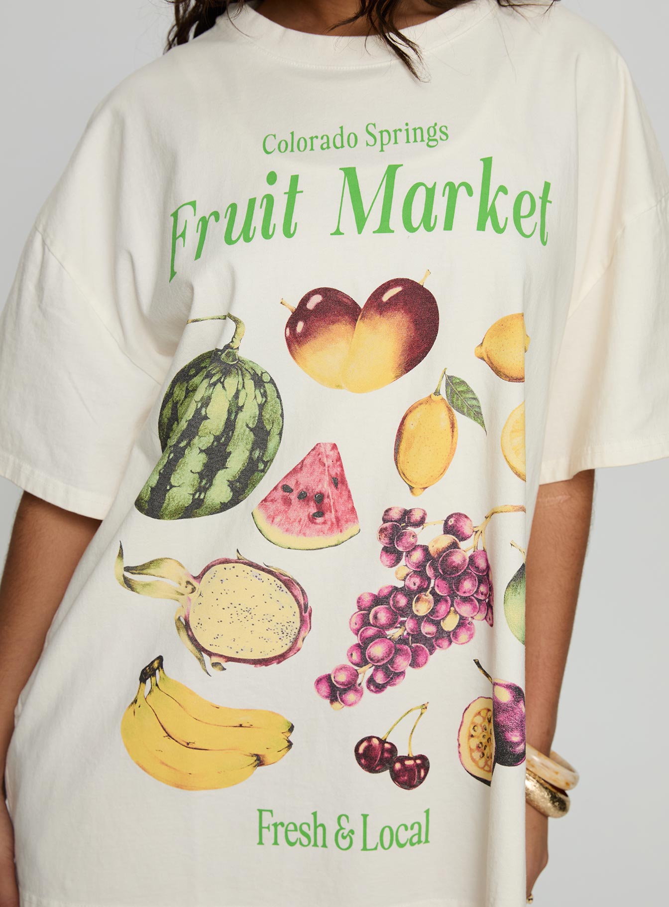 Colorado Springs Market Oversized Graphic Tee Cream