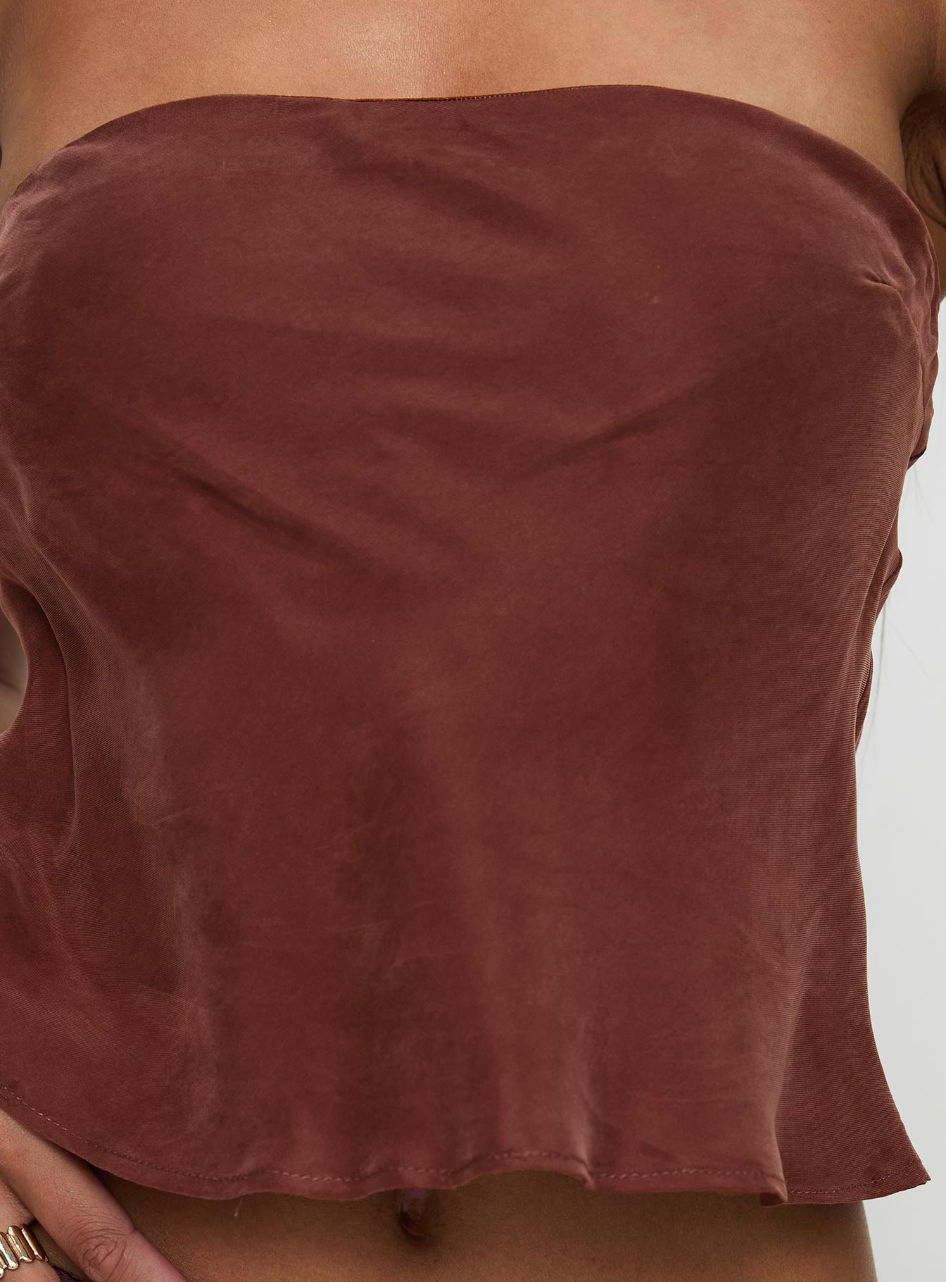 Lucelia Strapless Top Brown