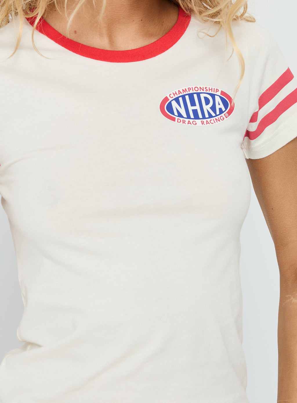 Nhra Championship Ringer Graphic Top White