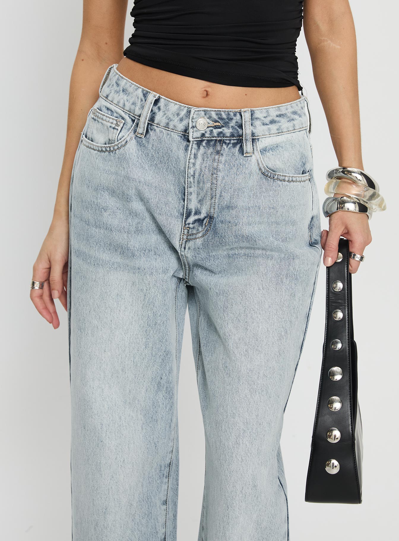 Henesey High Rise Straight Leg Jeans Light Wash