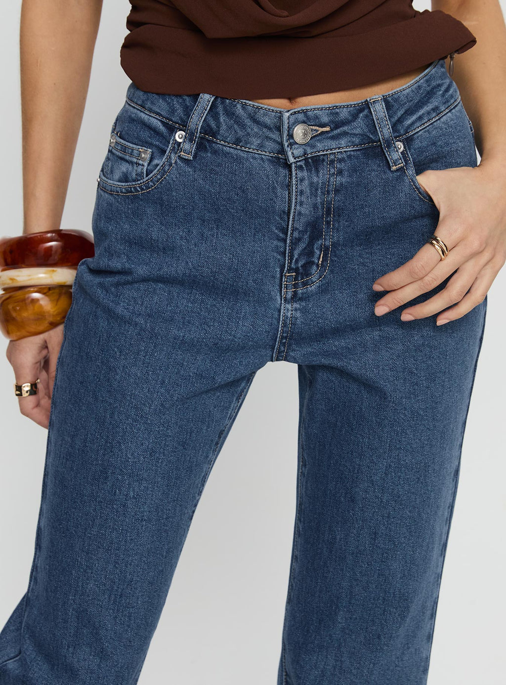 Magic Mirror Mid Rise Bootleg Jeans Mid Blue Wash