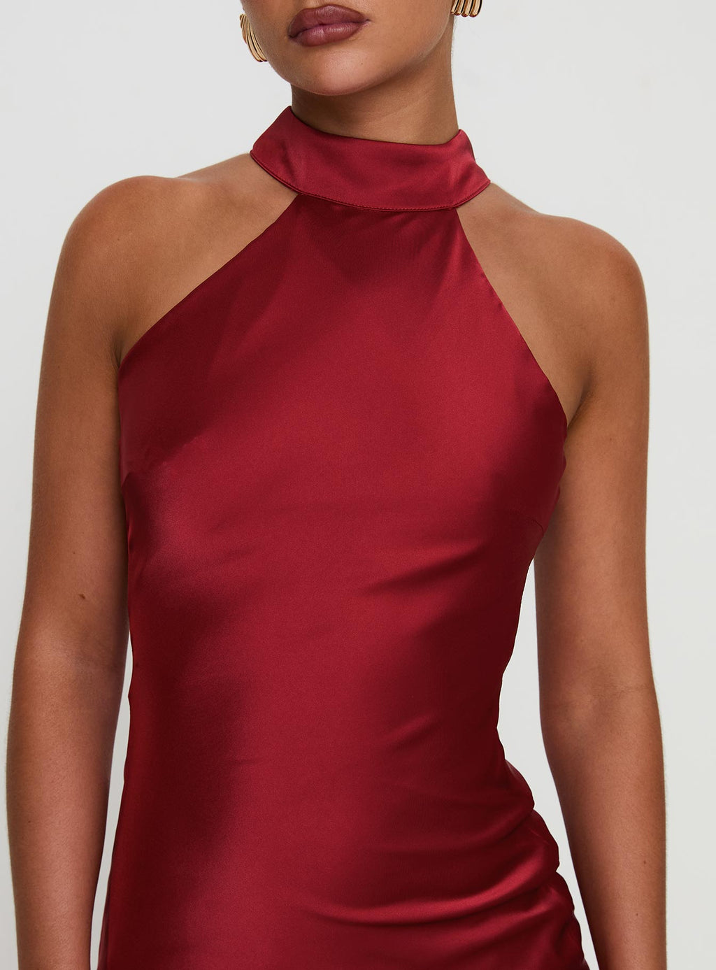 Mordecai Halter Maxi Dress Burgundy