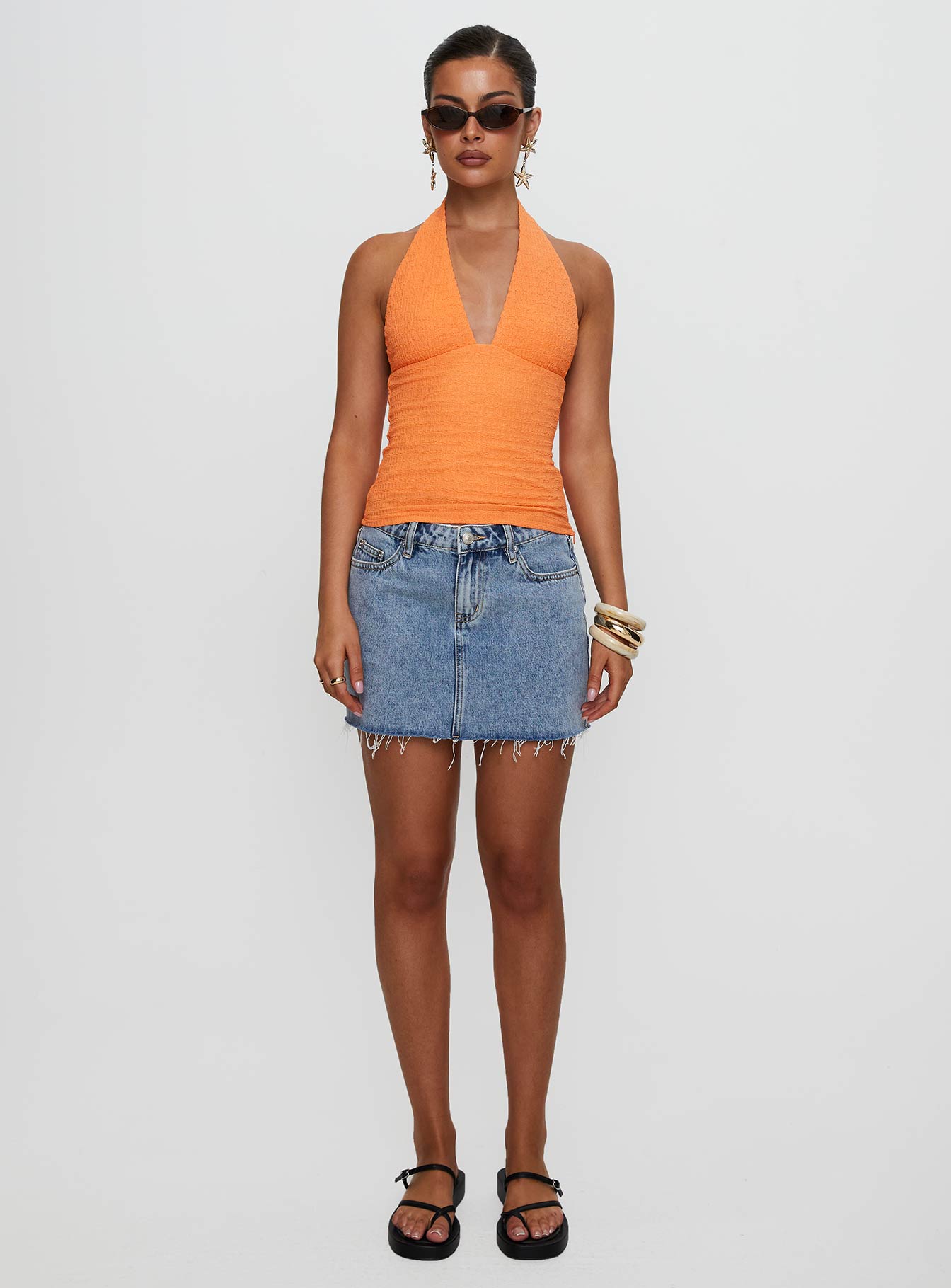 Emaline Halter Top Orange