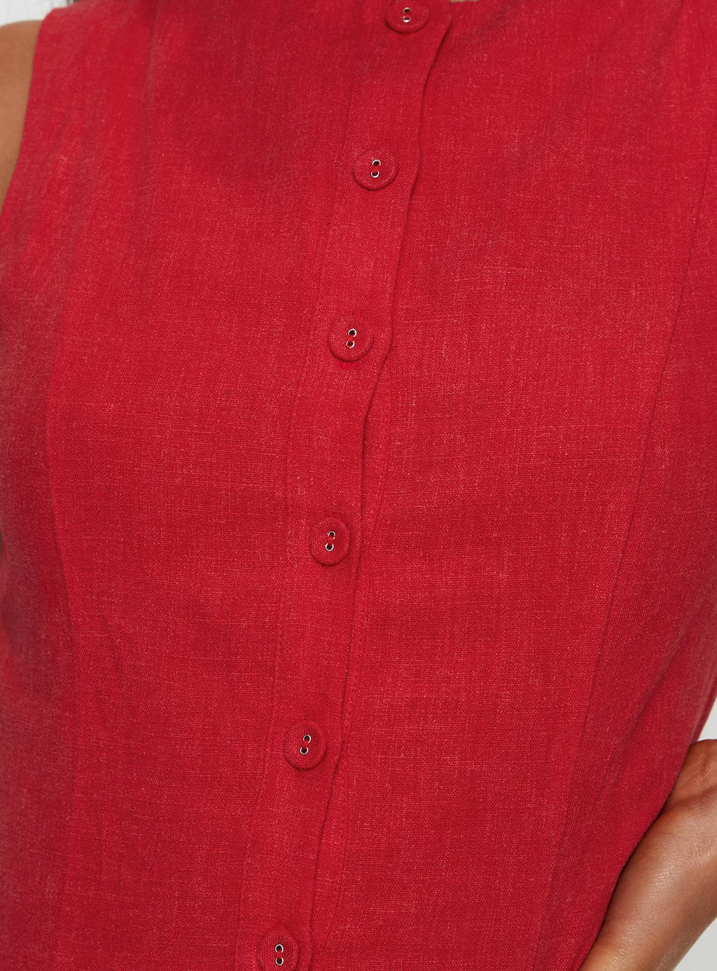 Dollie Linen Mini Dress Red