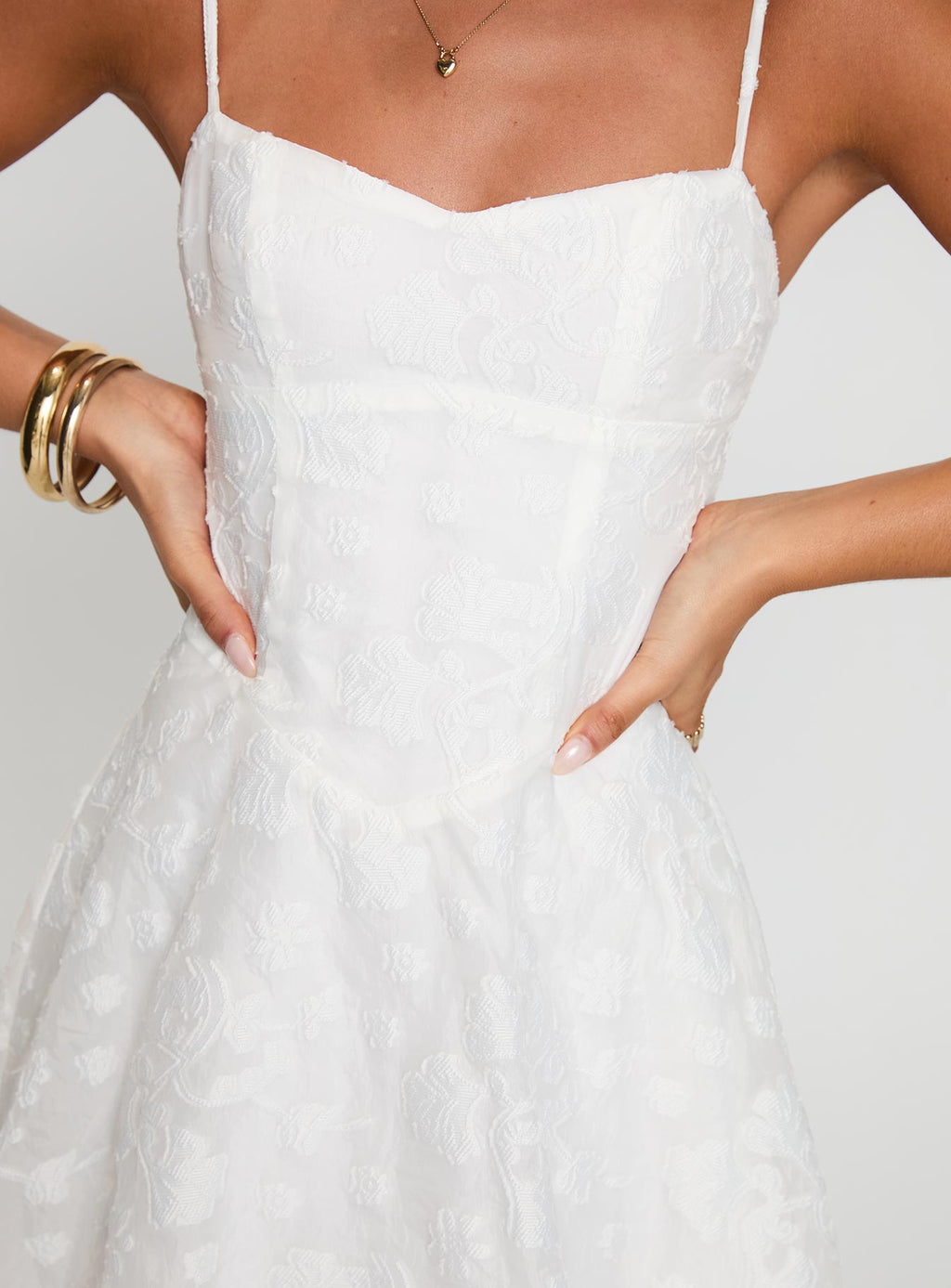 New Chapters Broderie Mini Dress White