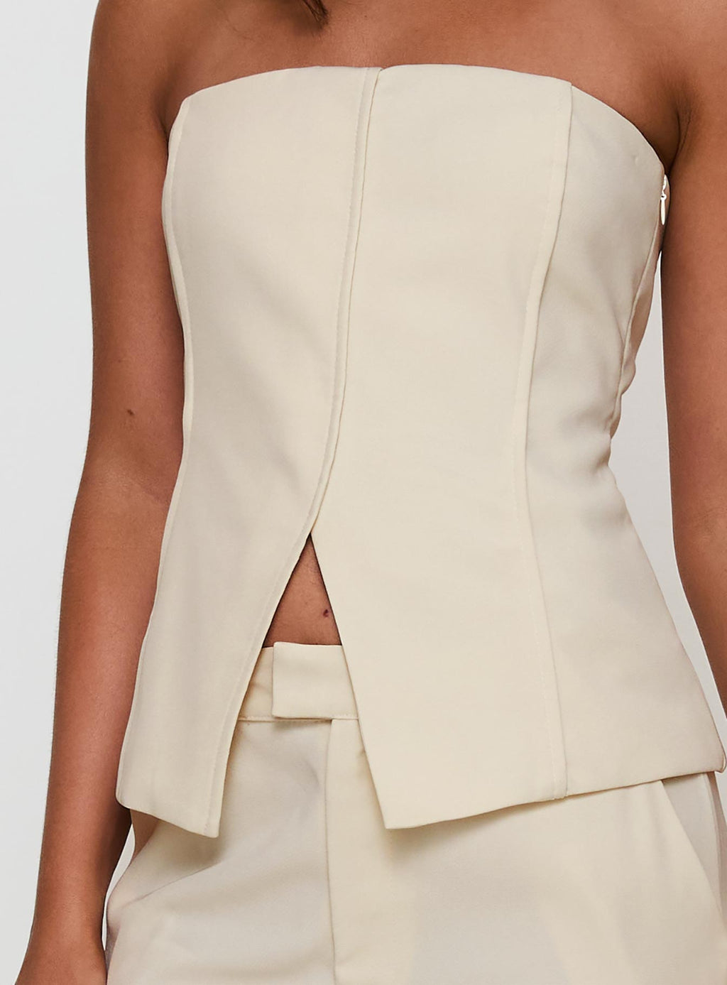 Lavish Living Strapless Top Cream