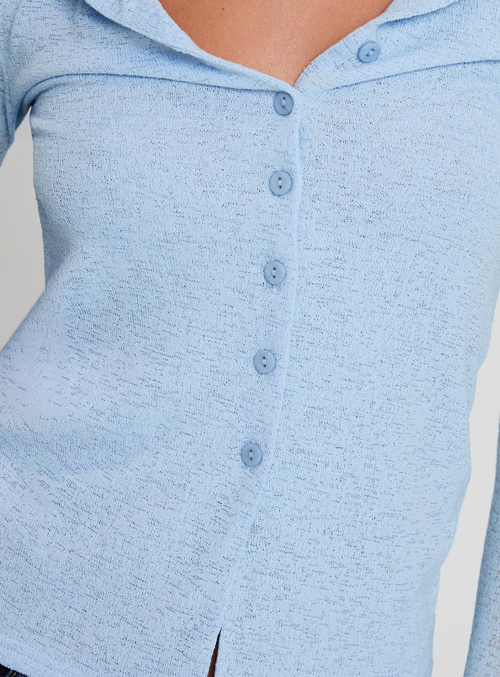 Finnean Long Sleeve Top Pale Blue